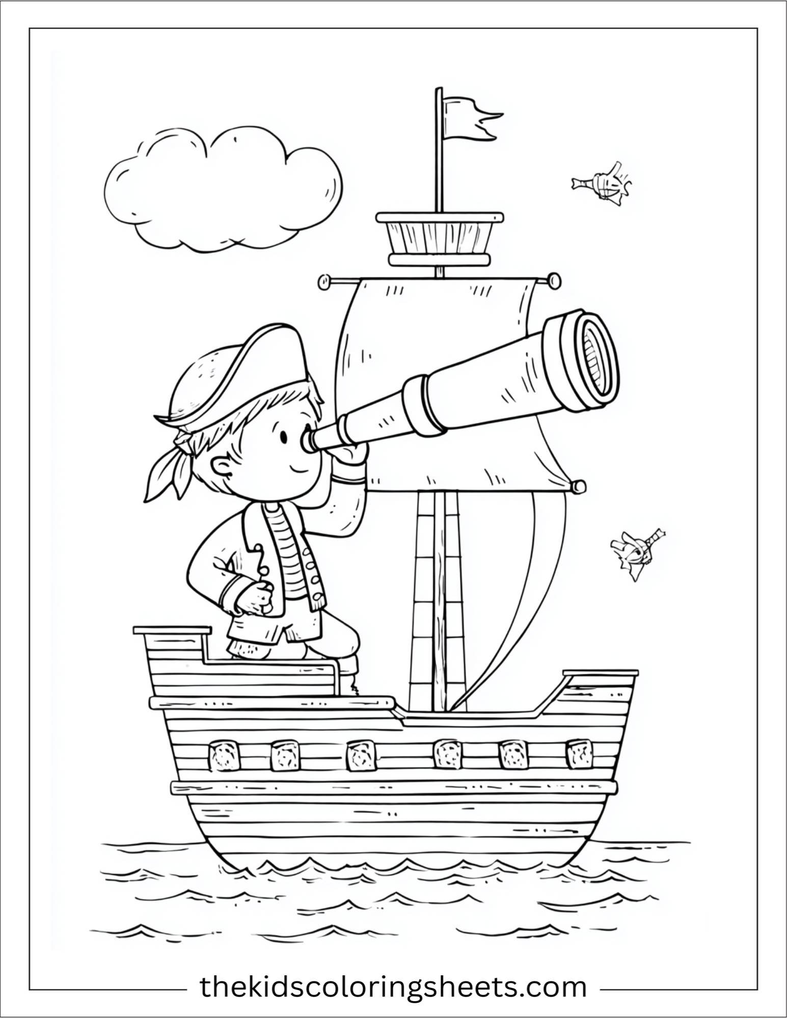 pirate looking through a telescope