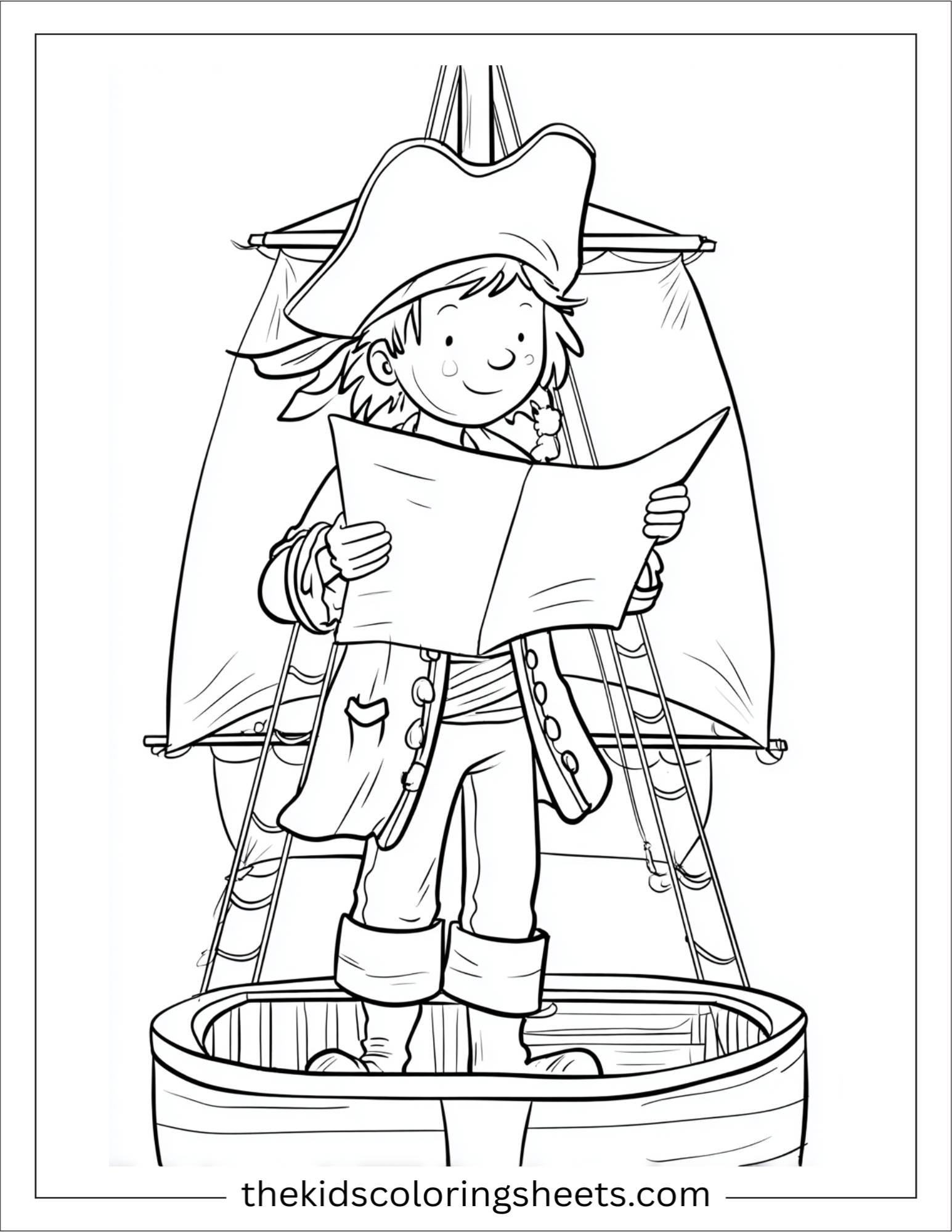 Pirate reading a map