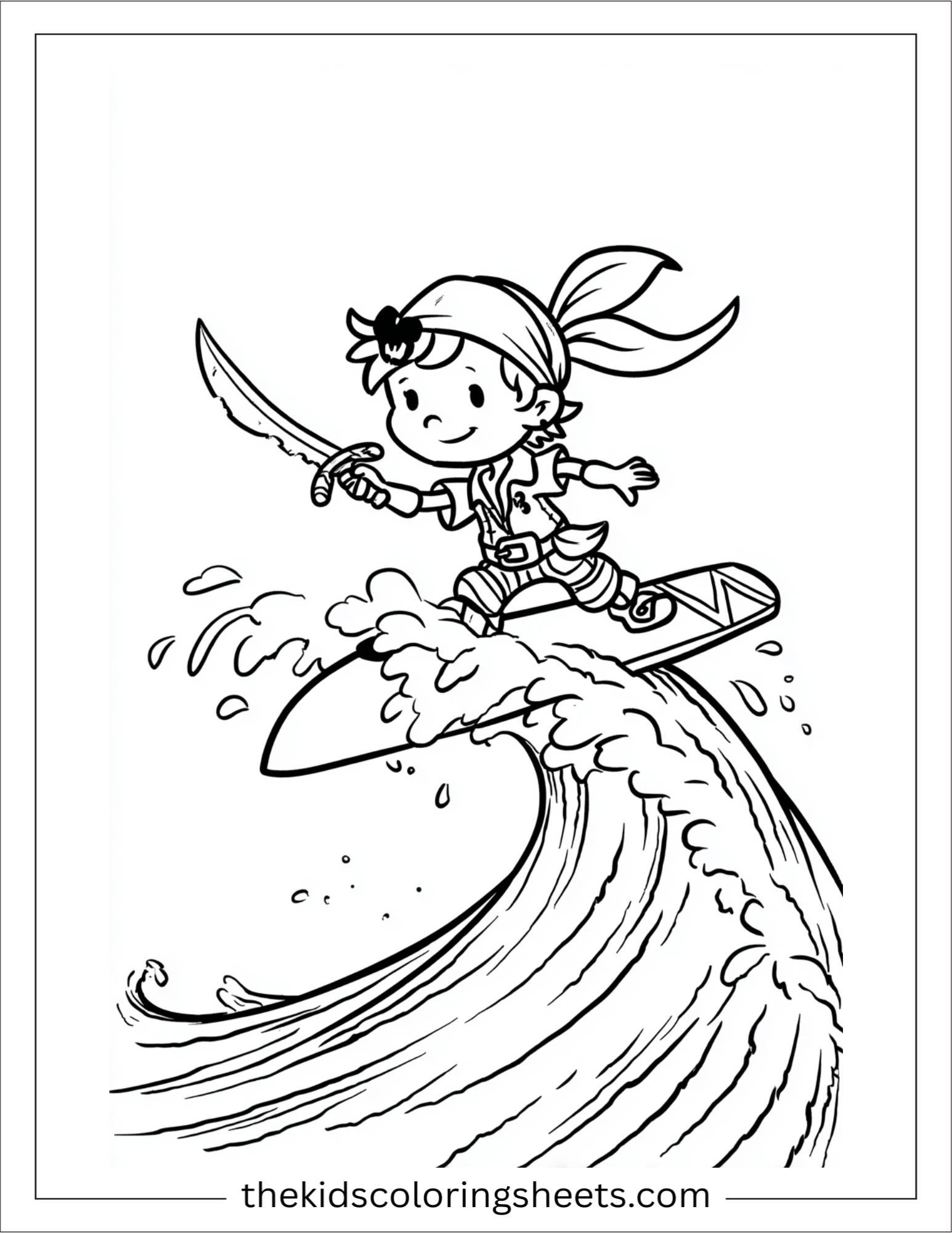 Pirate riding a wave