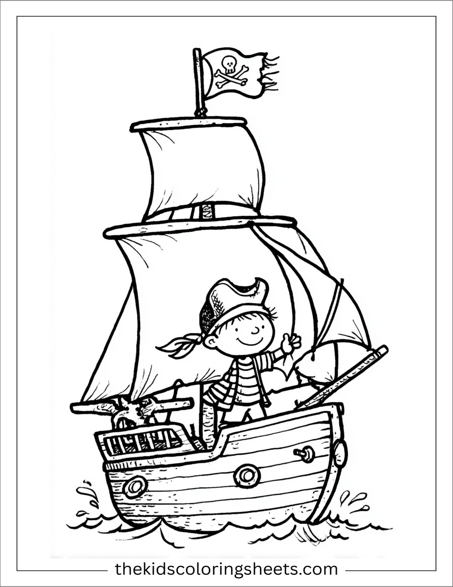 Pirate sailing a ship