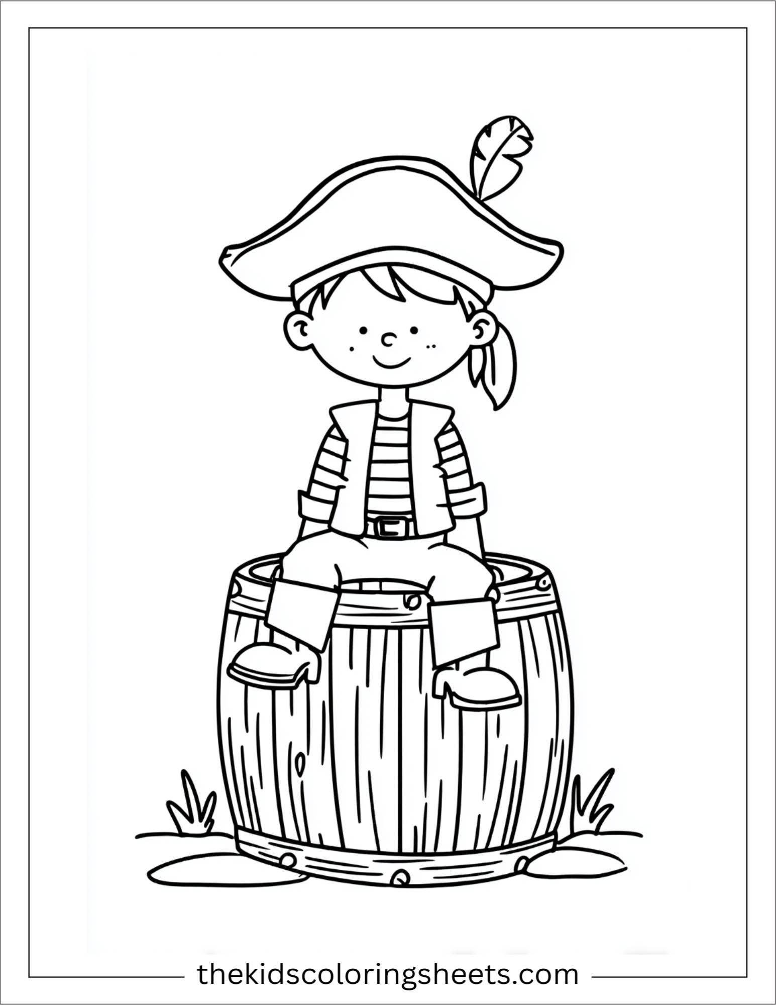Pirate sitting on a barrel
