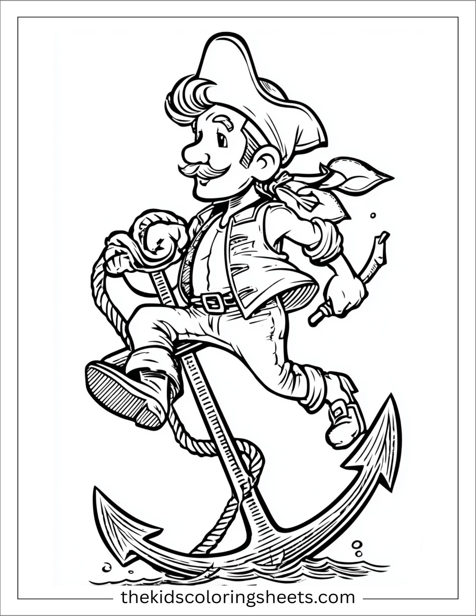 Pirate tripping over anchor