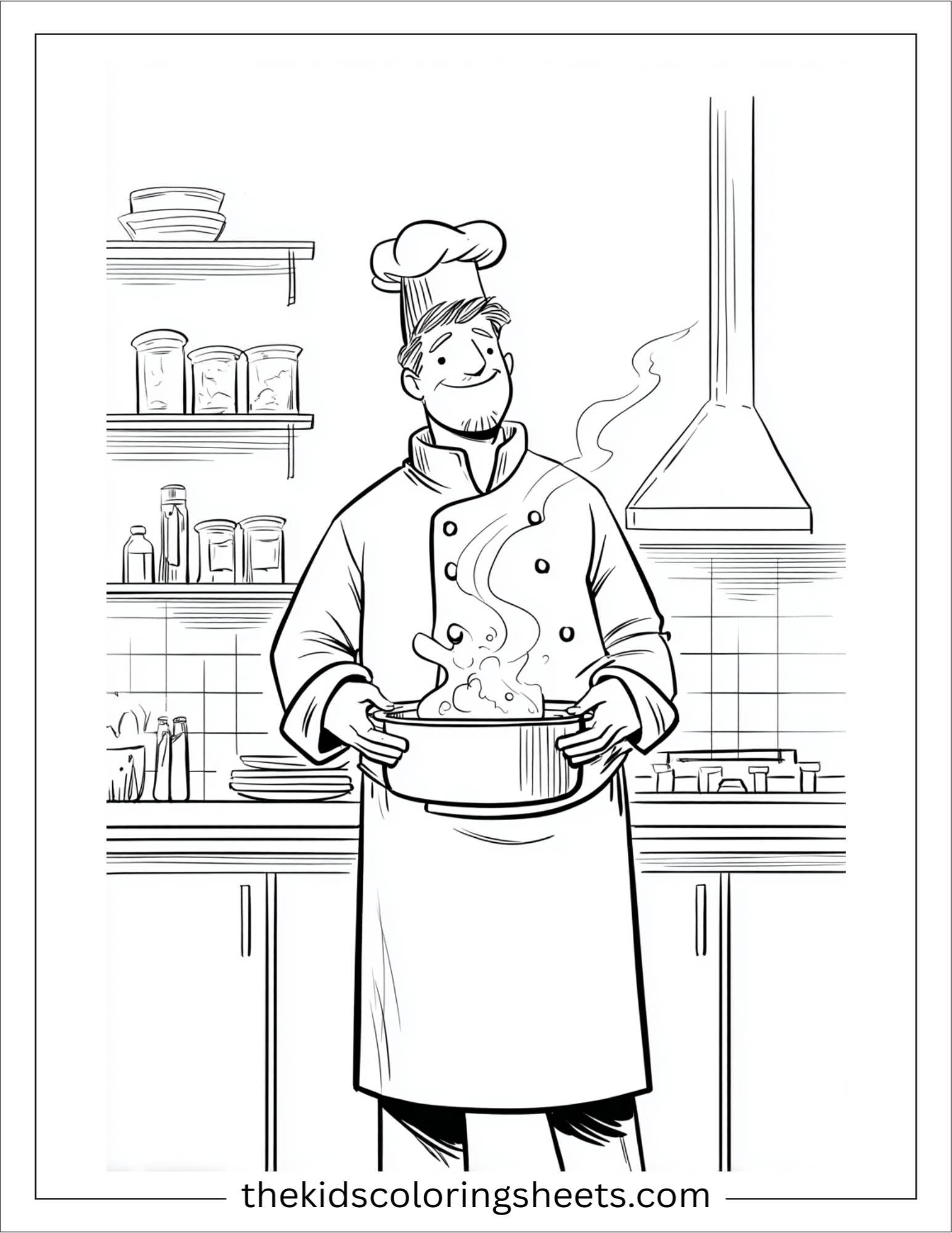 Proud chef boiling pasta