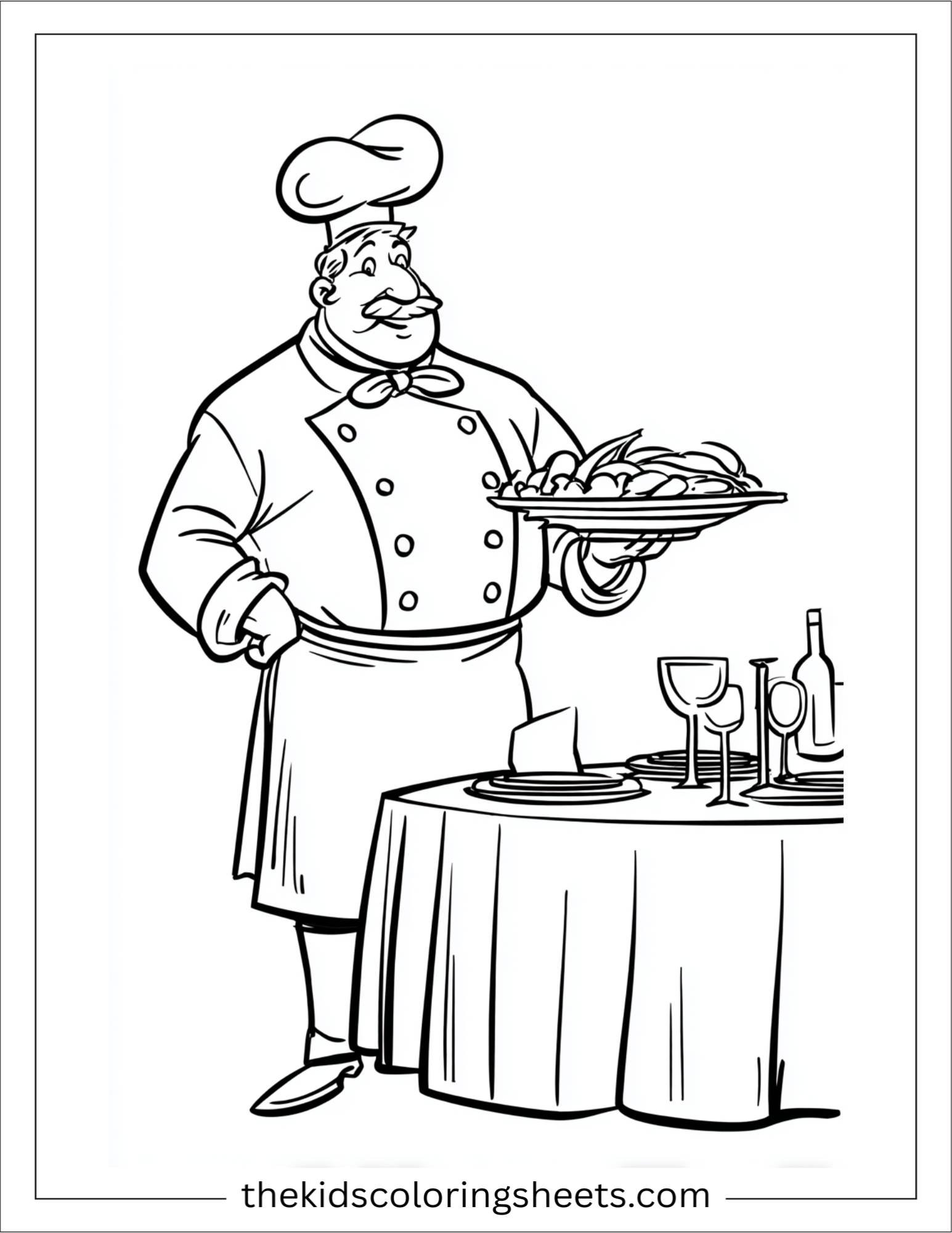 Proud chef serving food