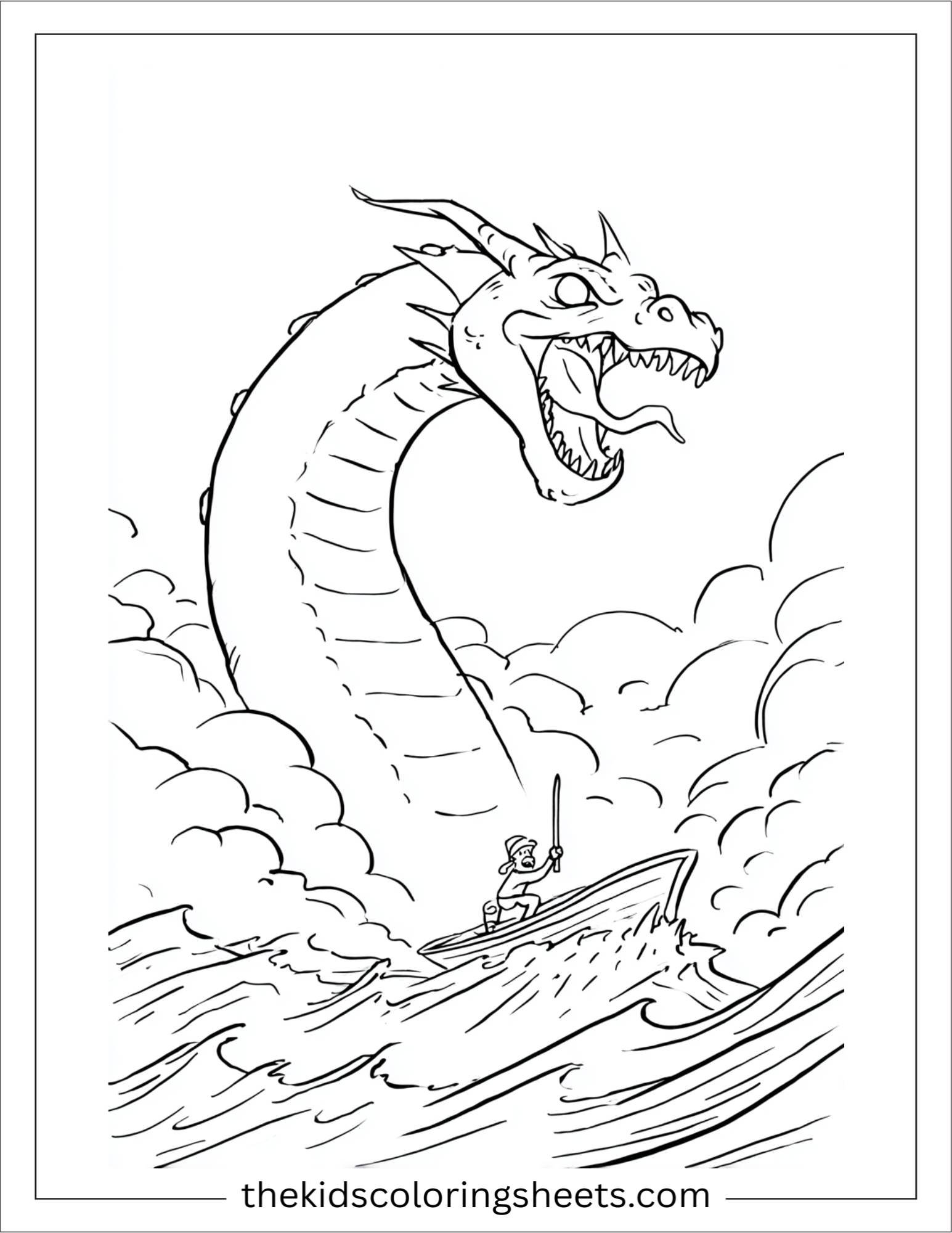 Sinbad the sailor battling sea monster