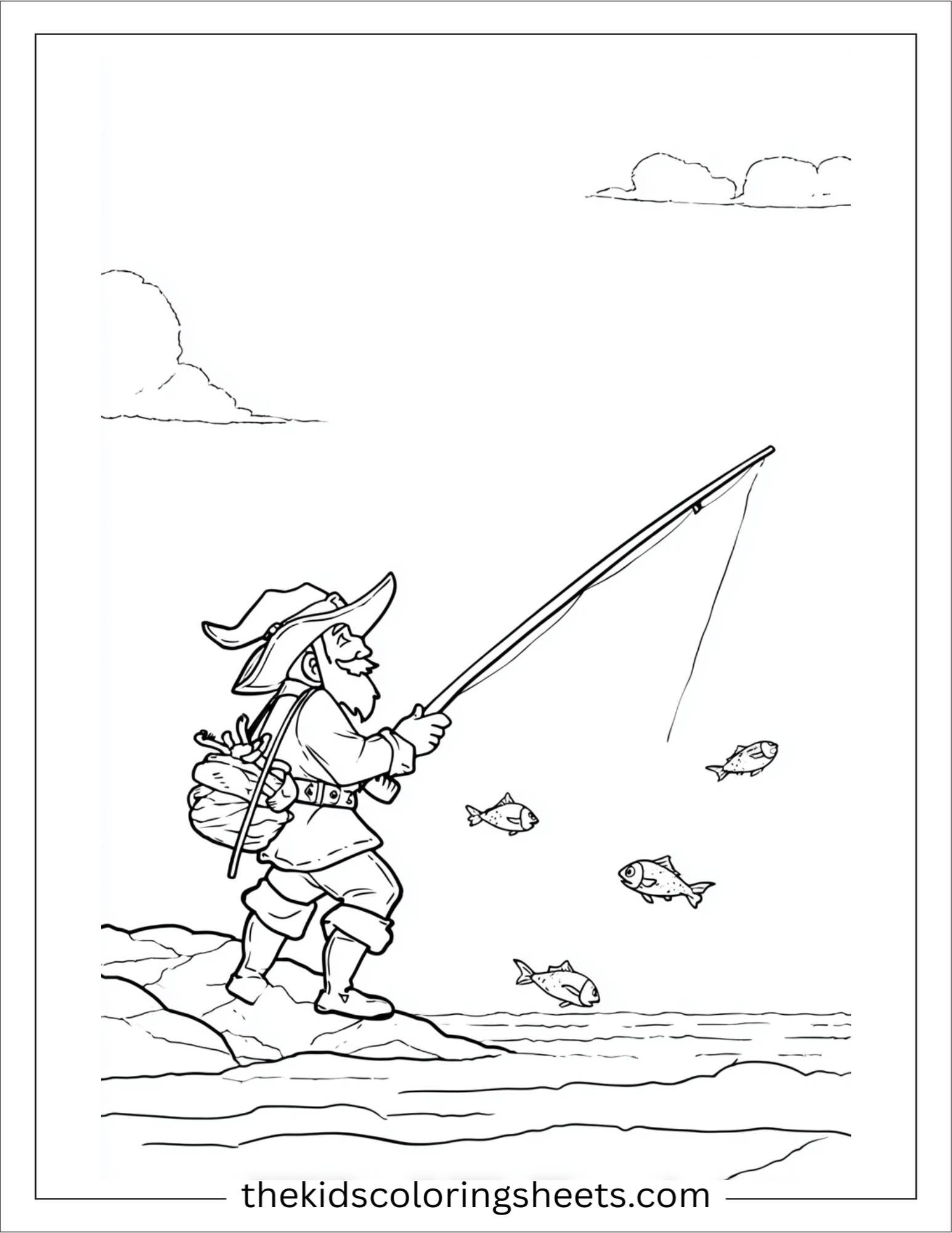 Sinbad the sailor catching fish