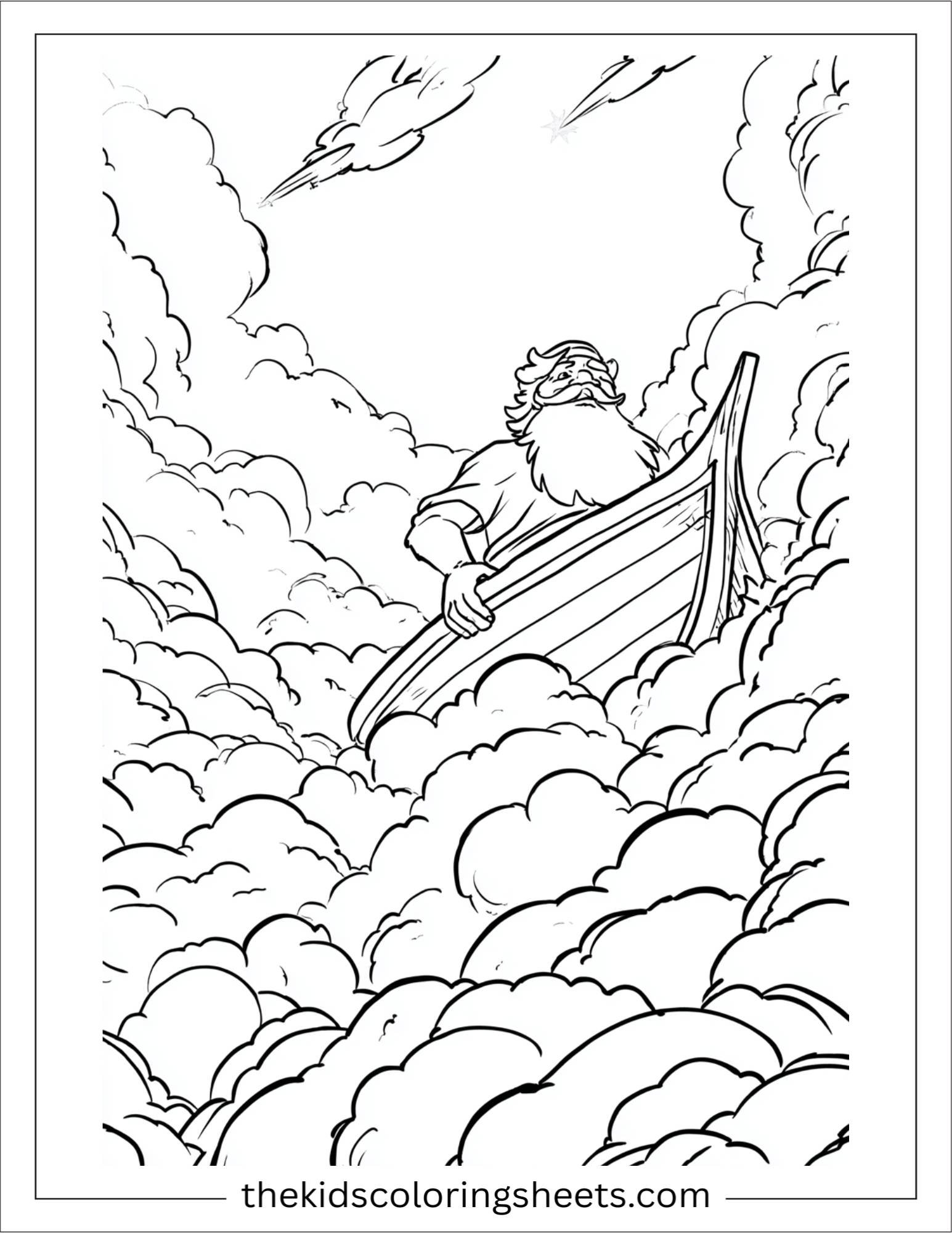 Sinbad the sailor escaping storm