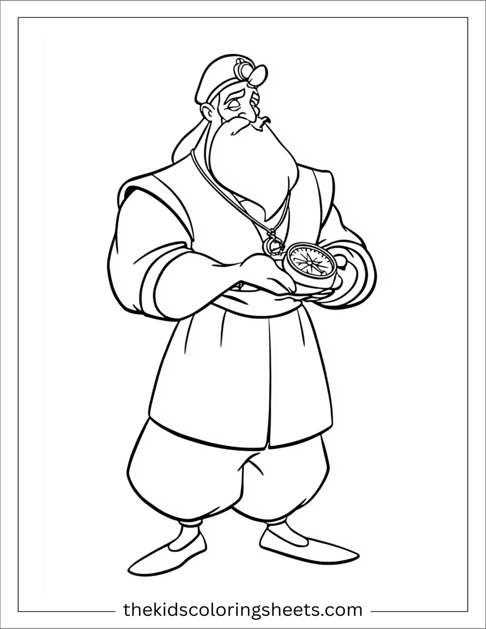 Sinbad the sailor holding compass