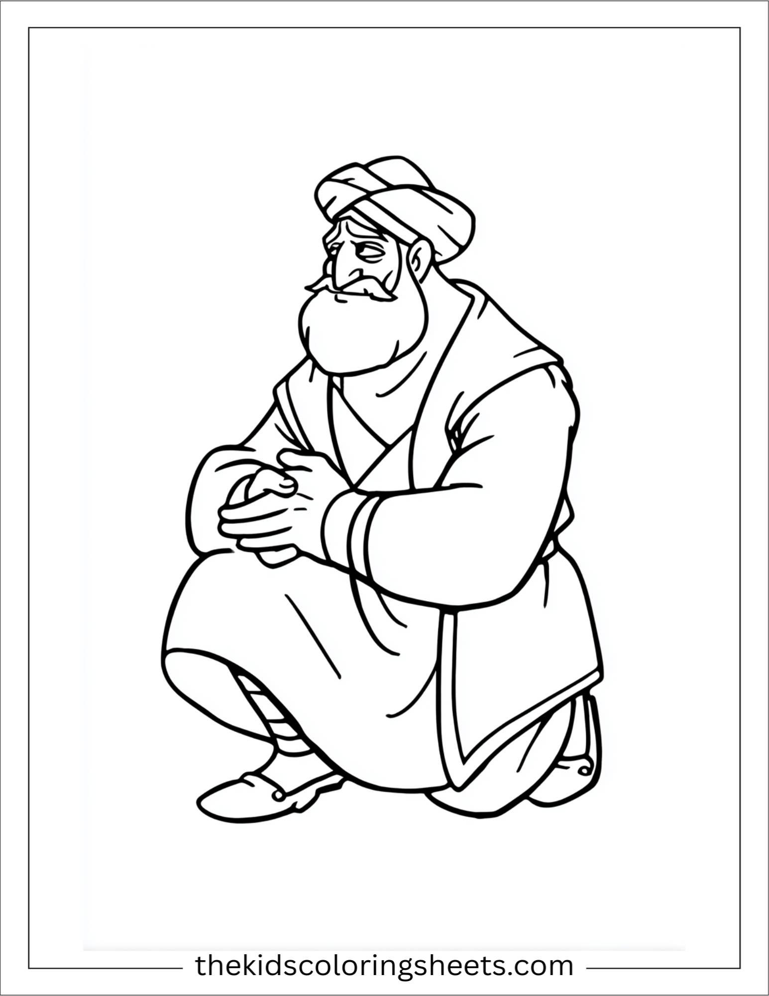 Sinbad the sailor kneeling with honor