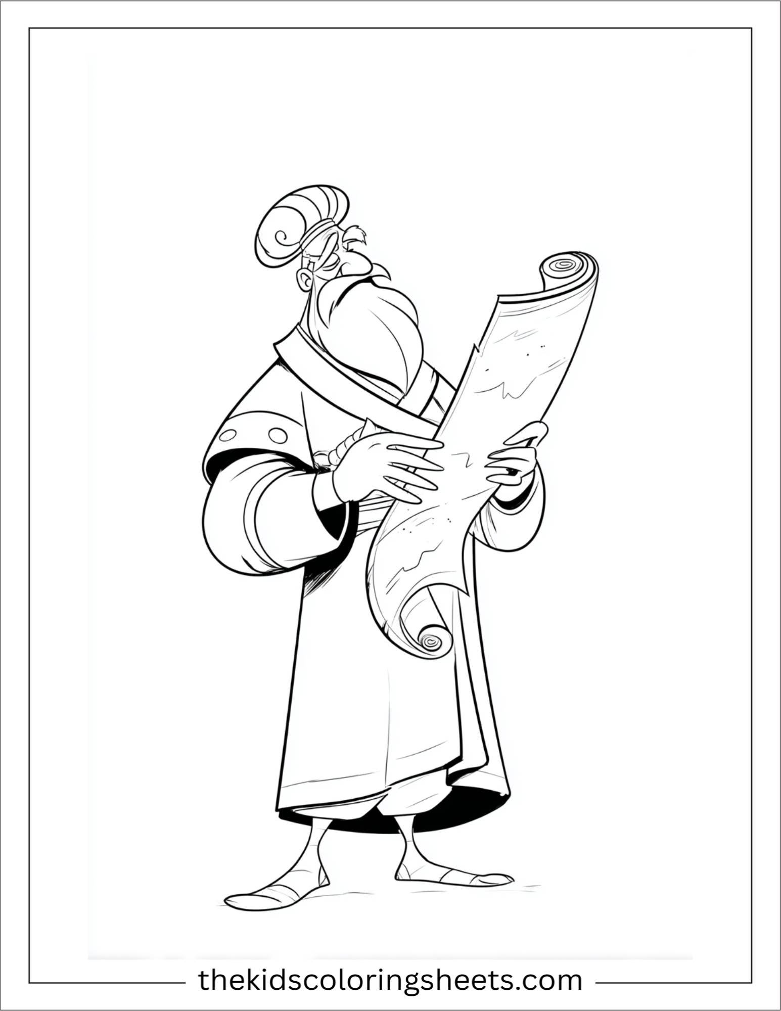 Sinbad the sailor reading ancient scroll