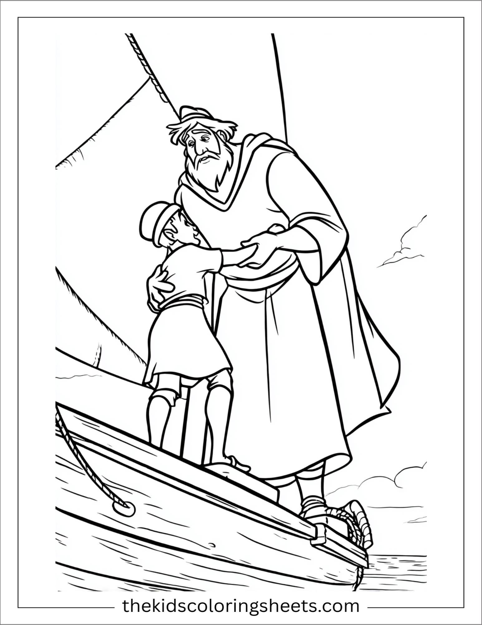 Sinbad the sailor rescuing crewmate