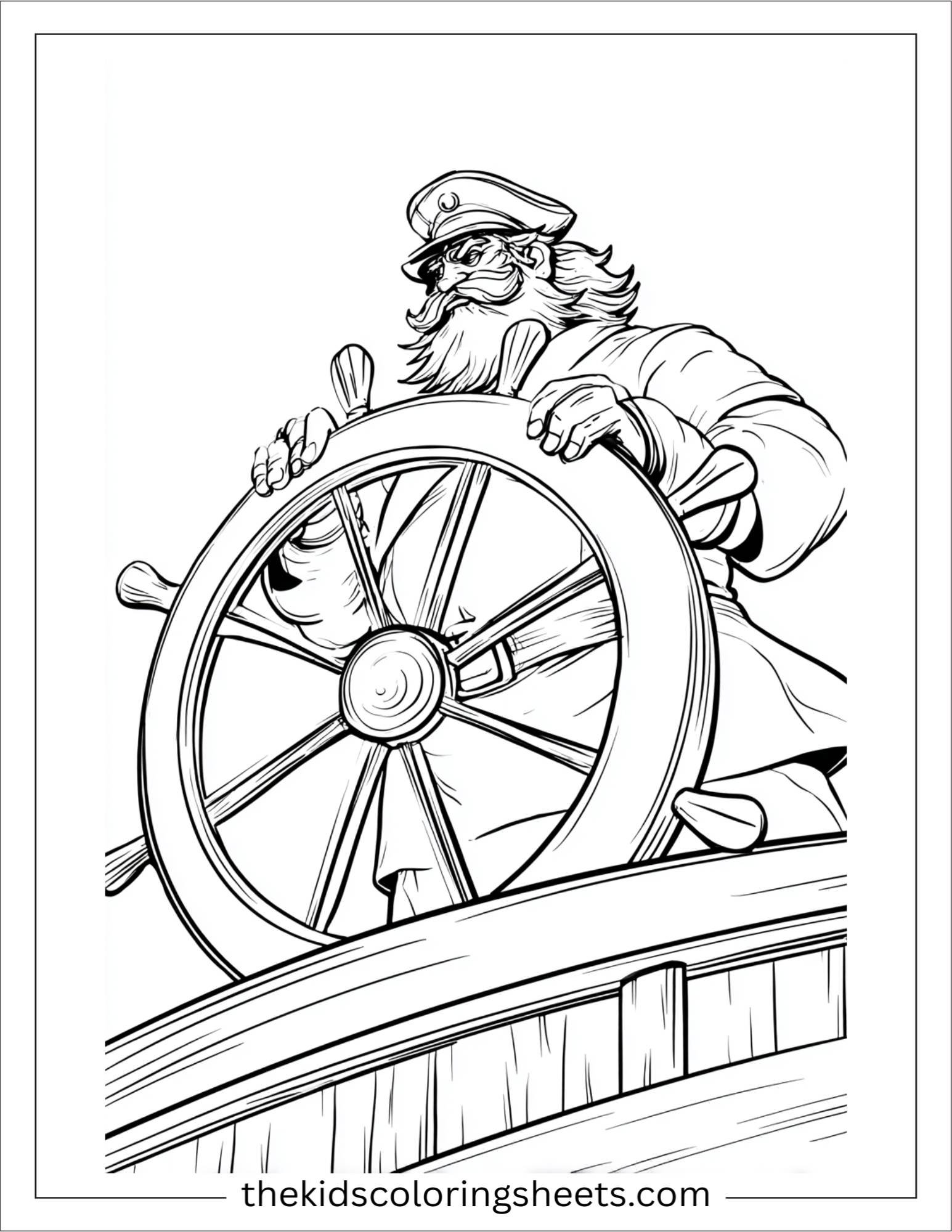 Sinbad the sailor steering ship wheel