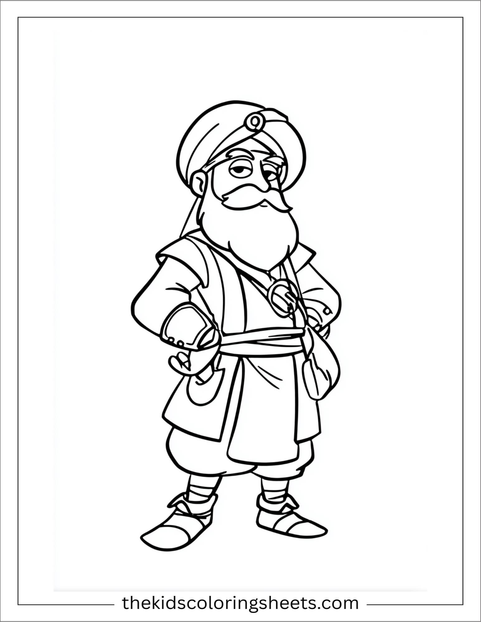 Sinbad the sailor wearing turban