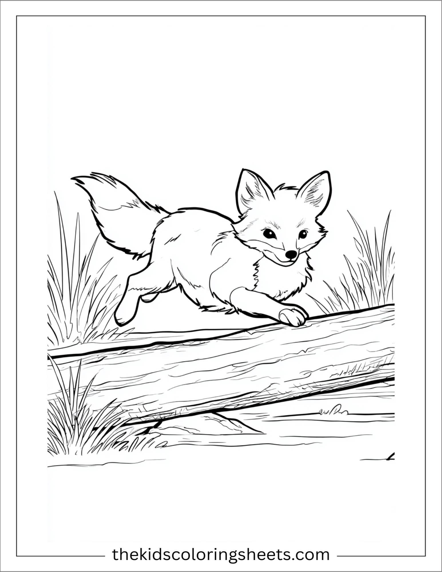 The clever fox jumping over log