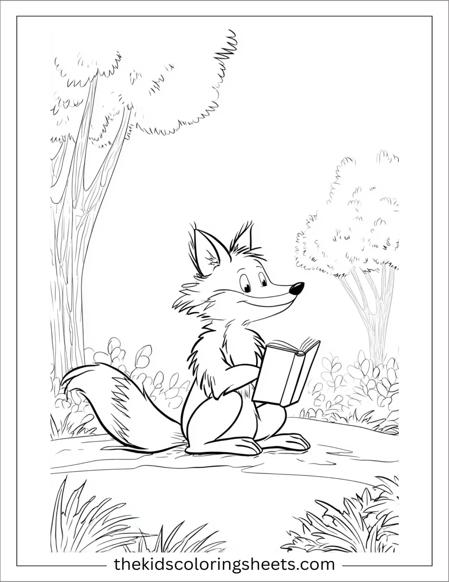 The clever fox reading a book