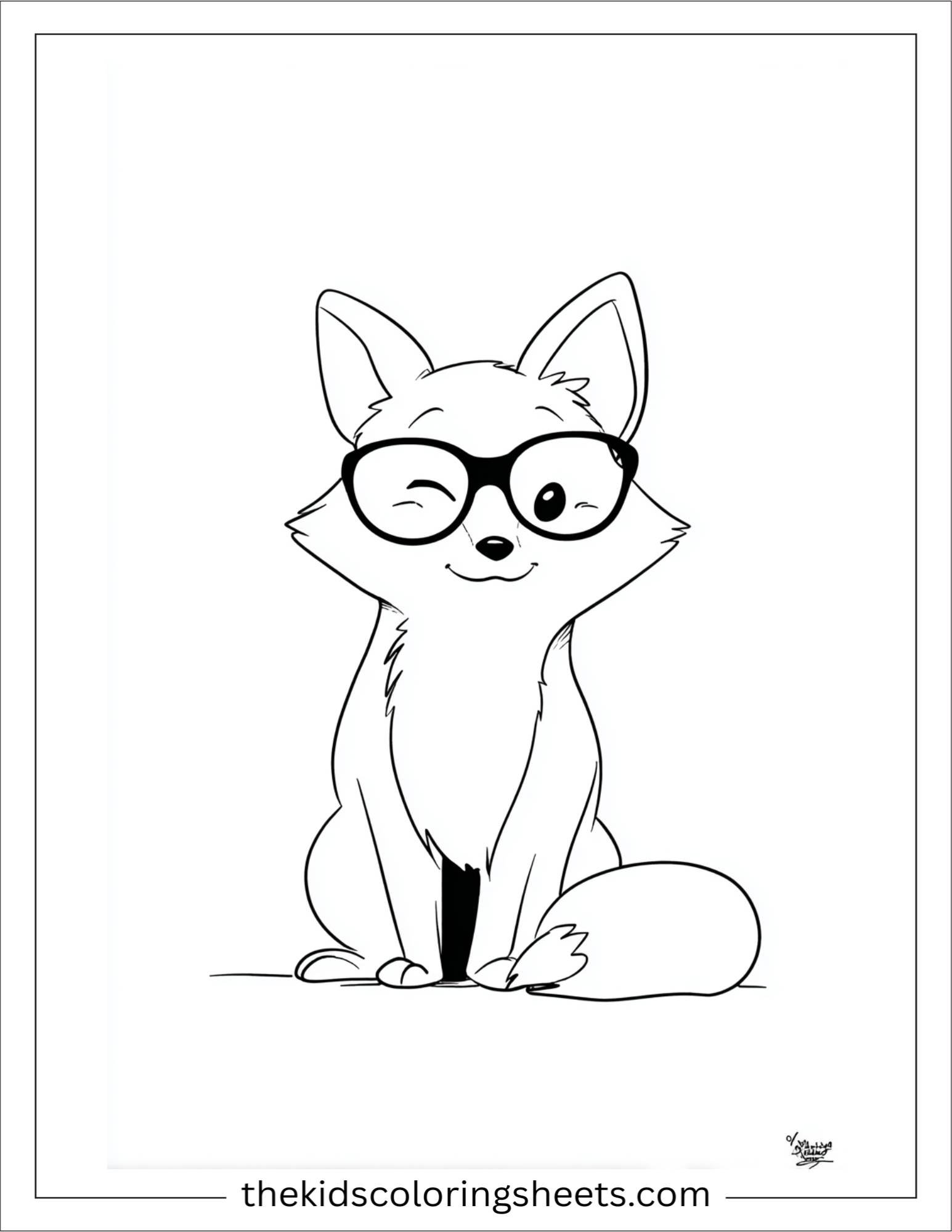 The clever fox wearing glasses