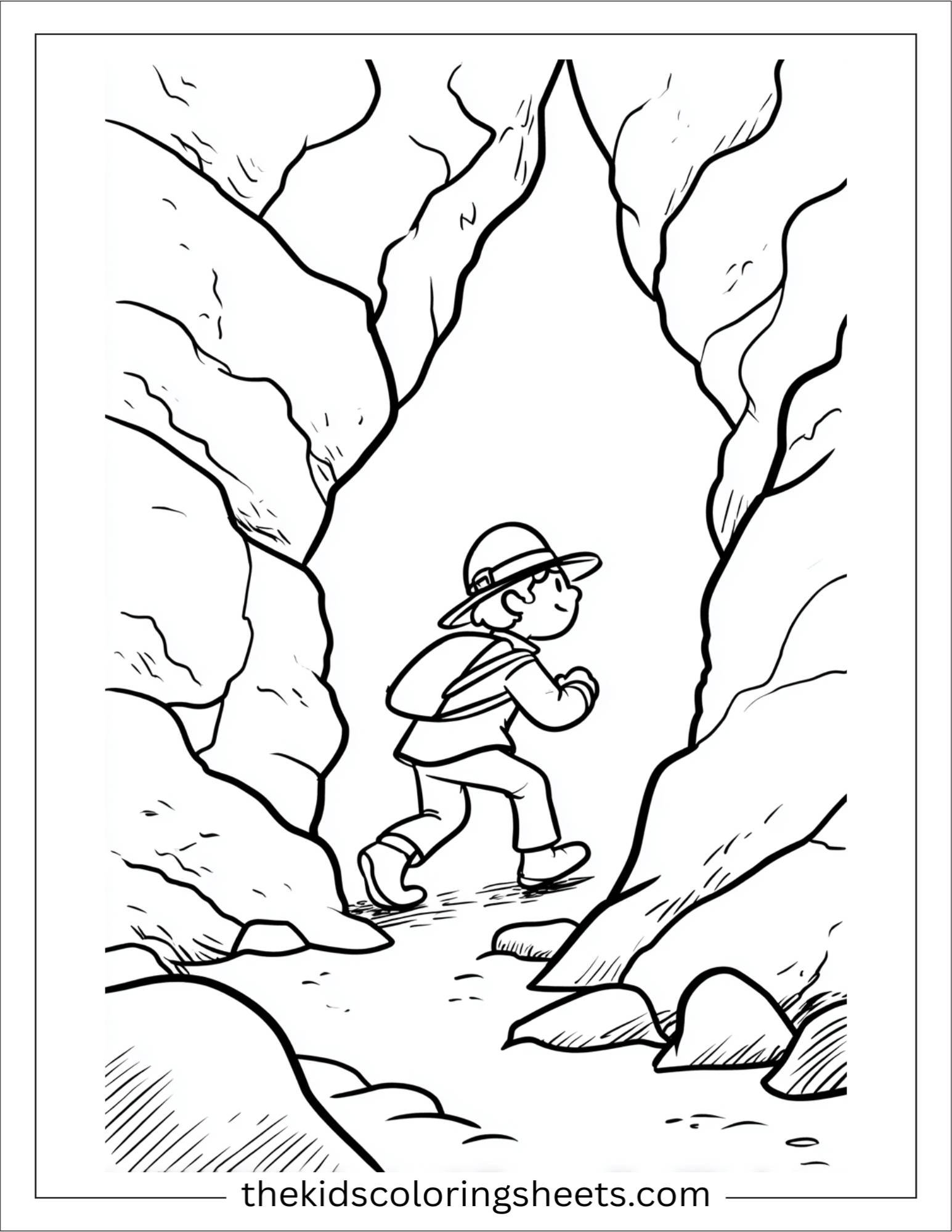 The explorer discovering cave