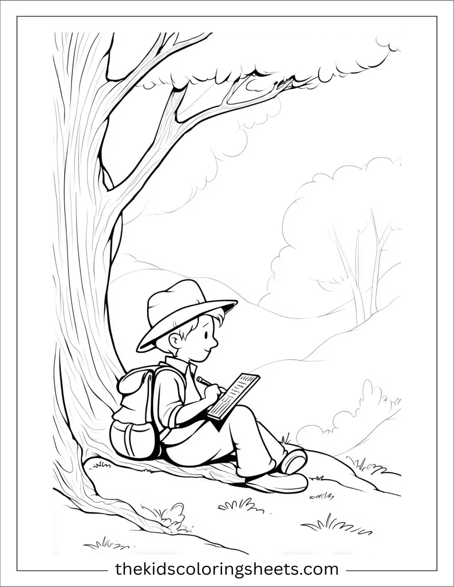 The explorer drawing in notebook