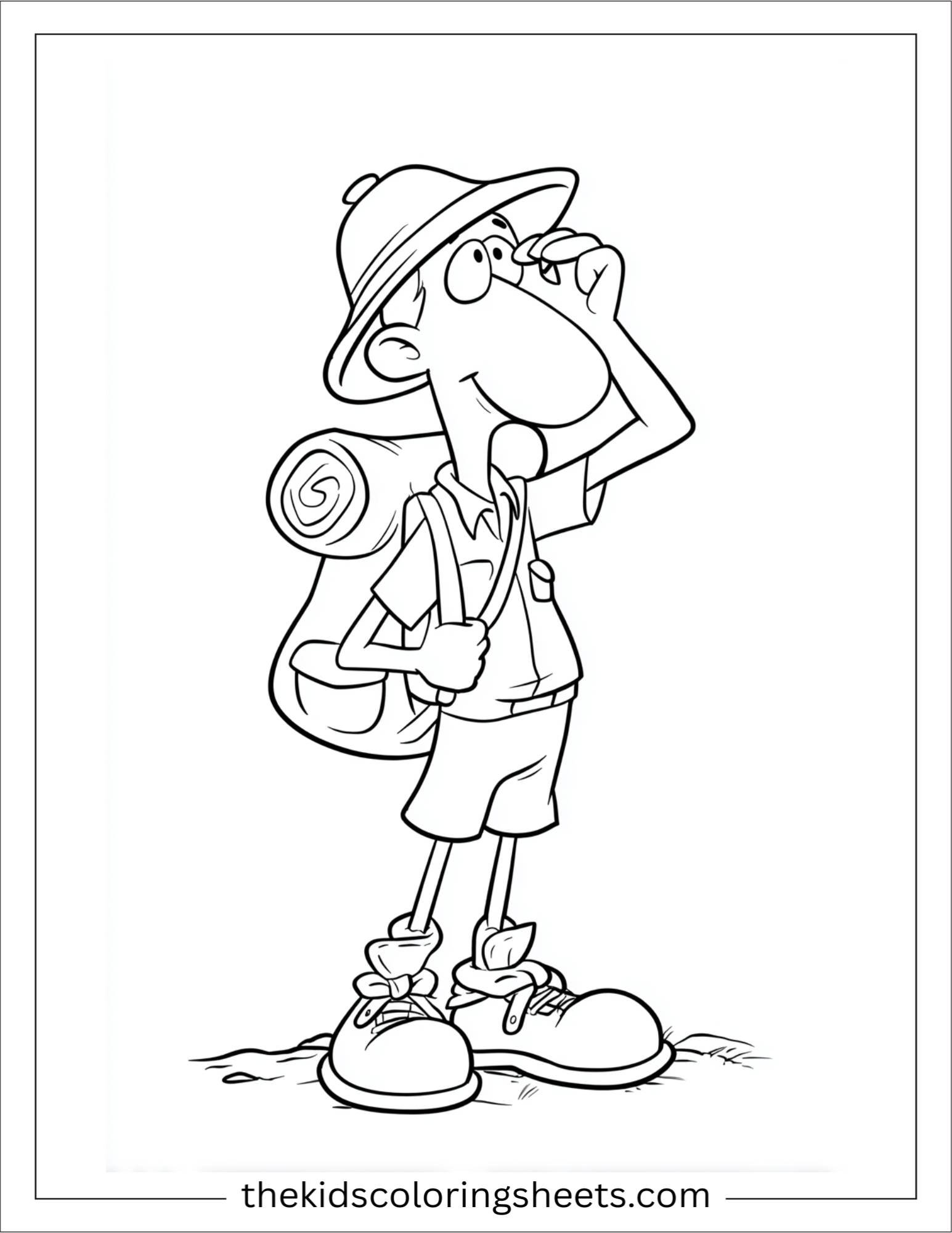 The explorer looking amazed