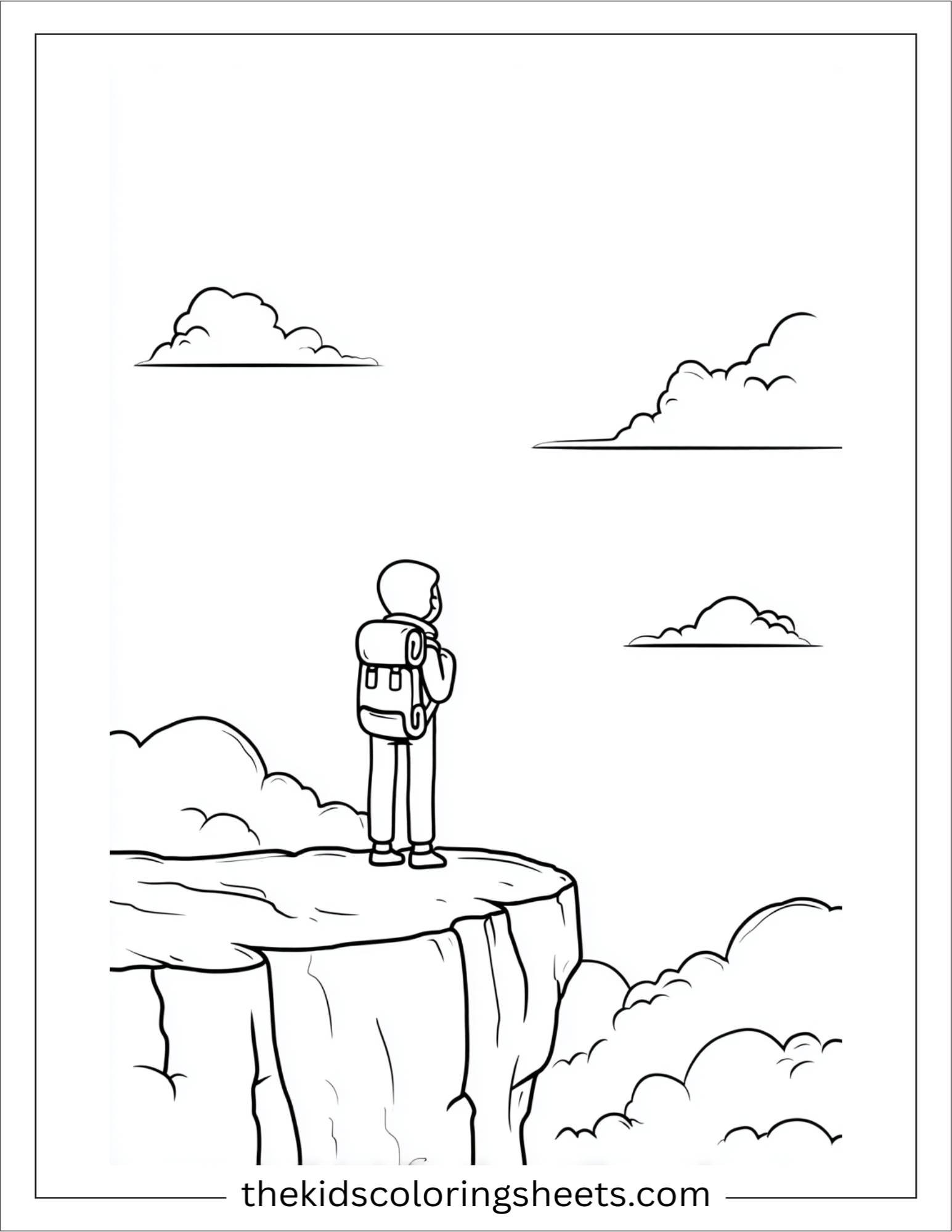 The explorer standing on cliff