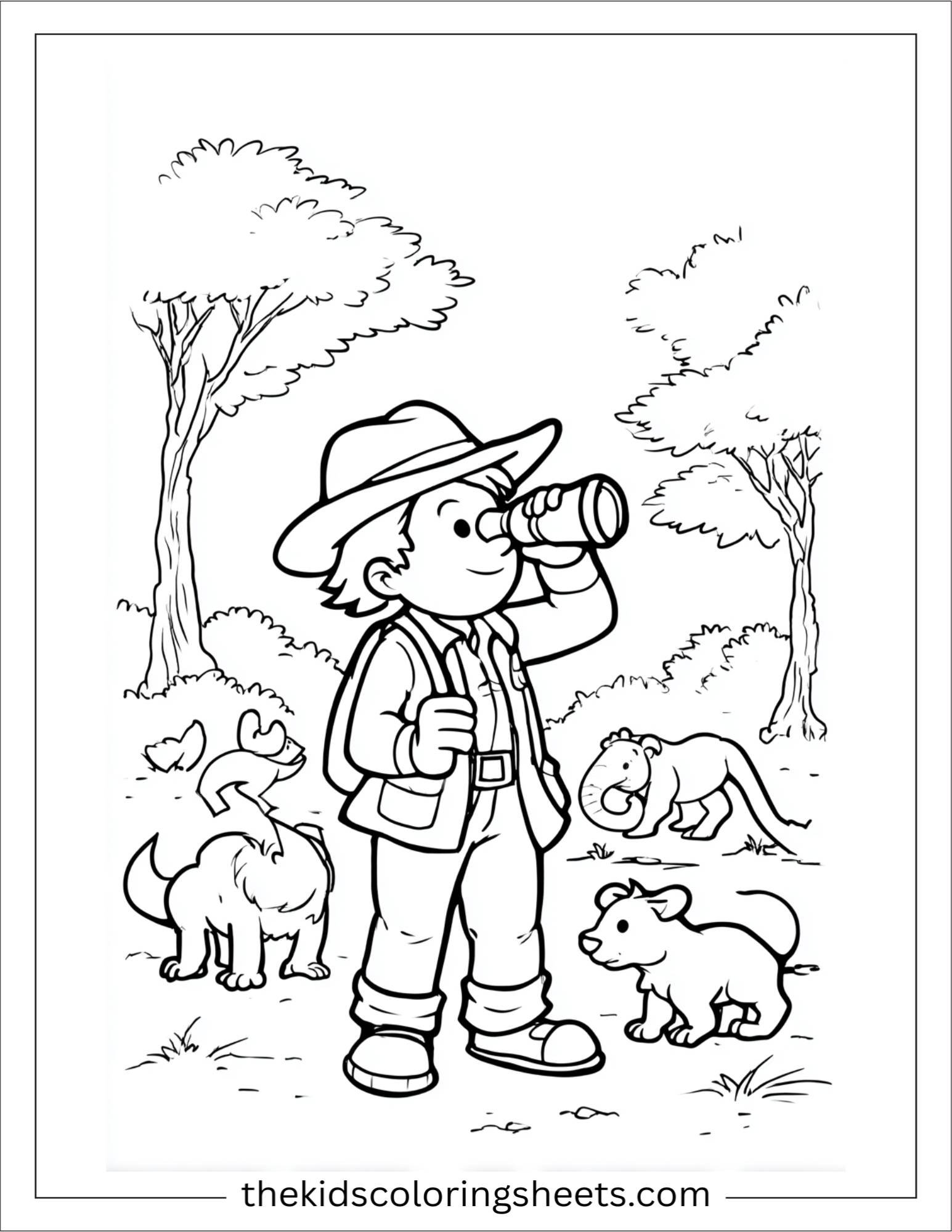 The explorer watching animals