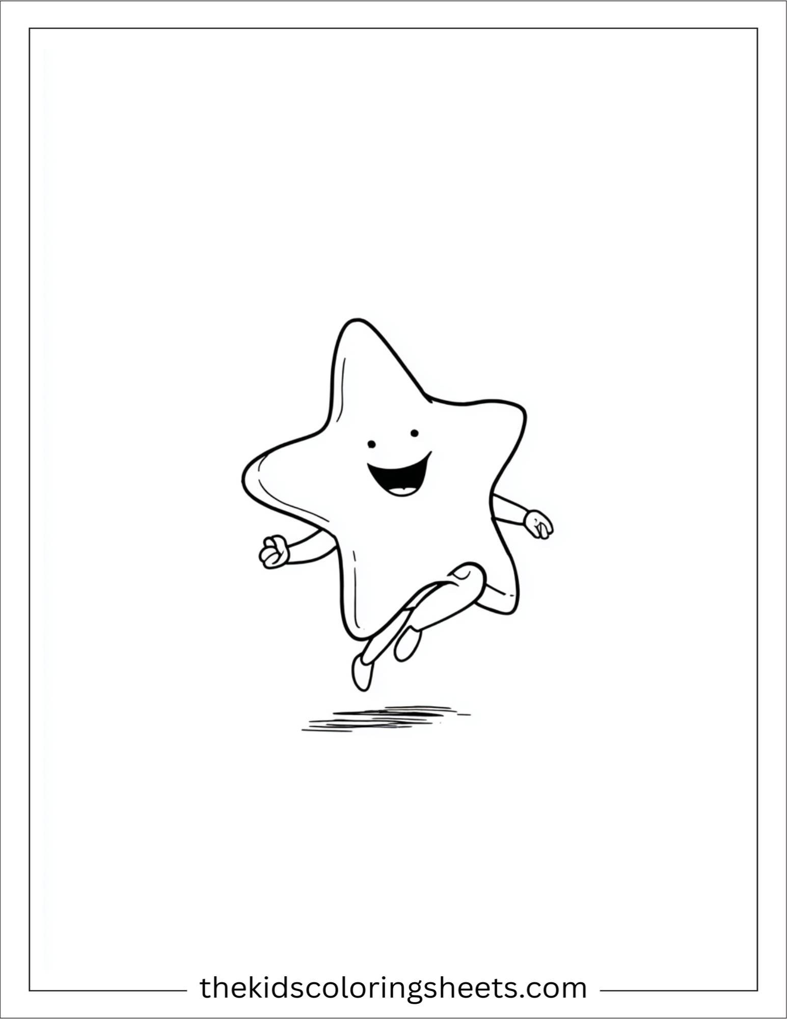 The star jumping with joy
