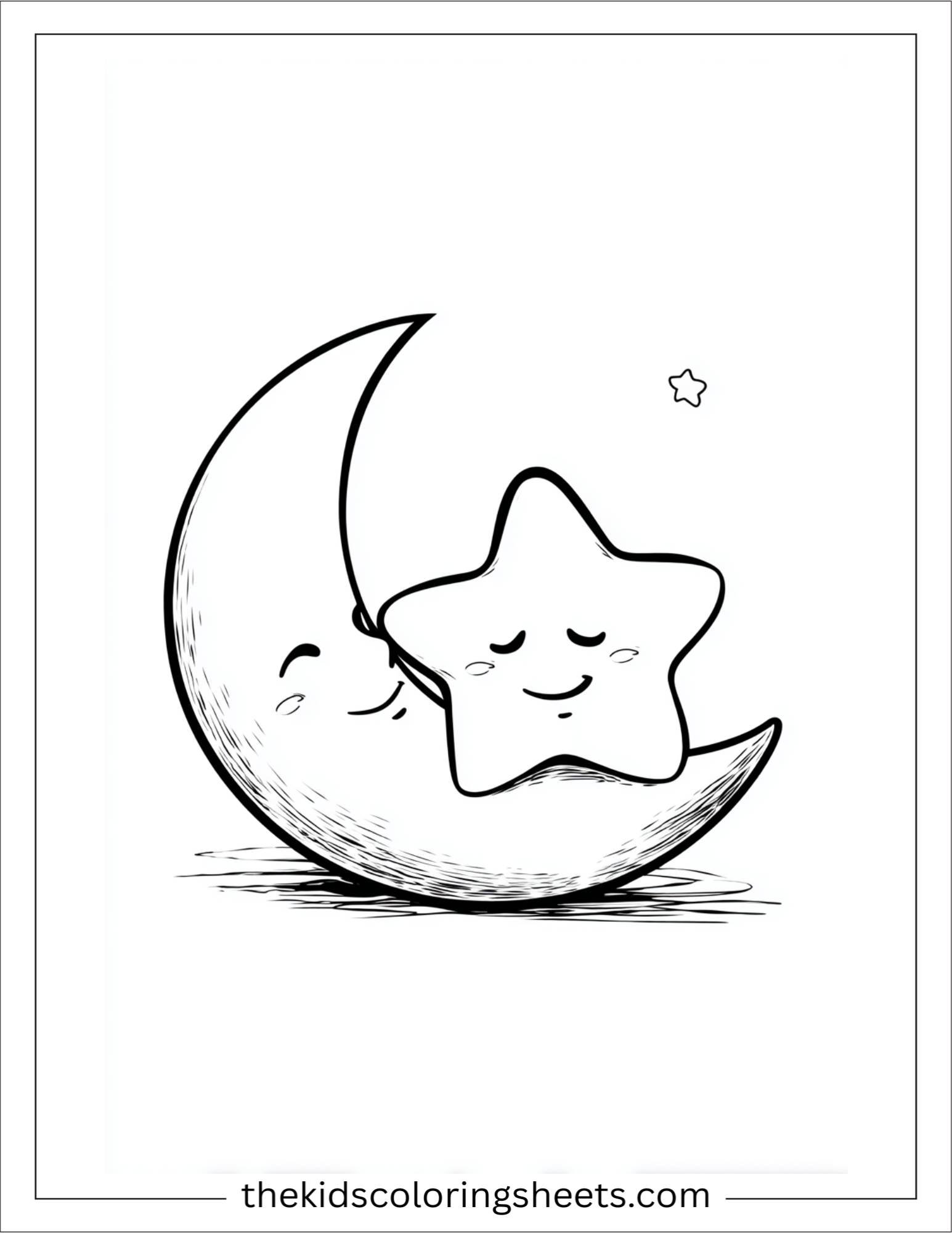 The star snuggling moon
