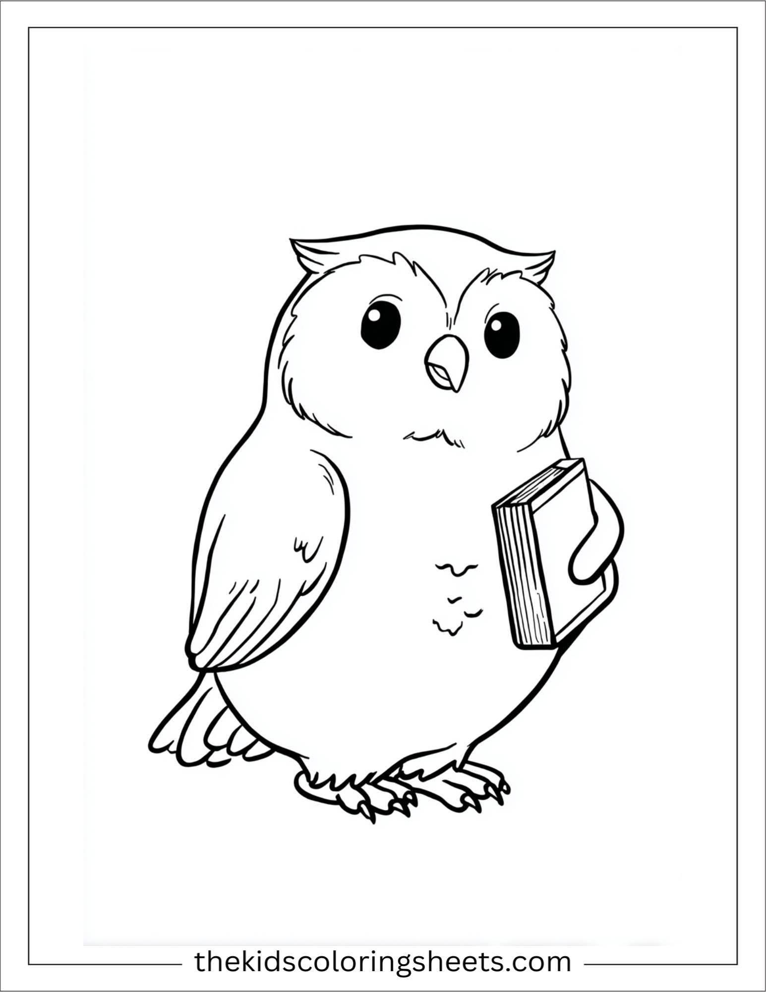 The wise owl carrying tiny book