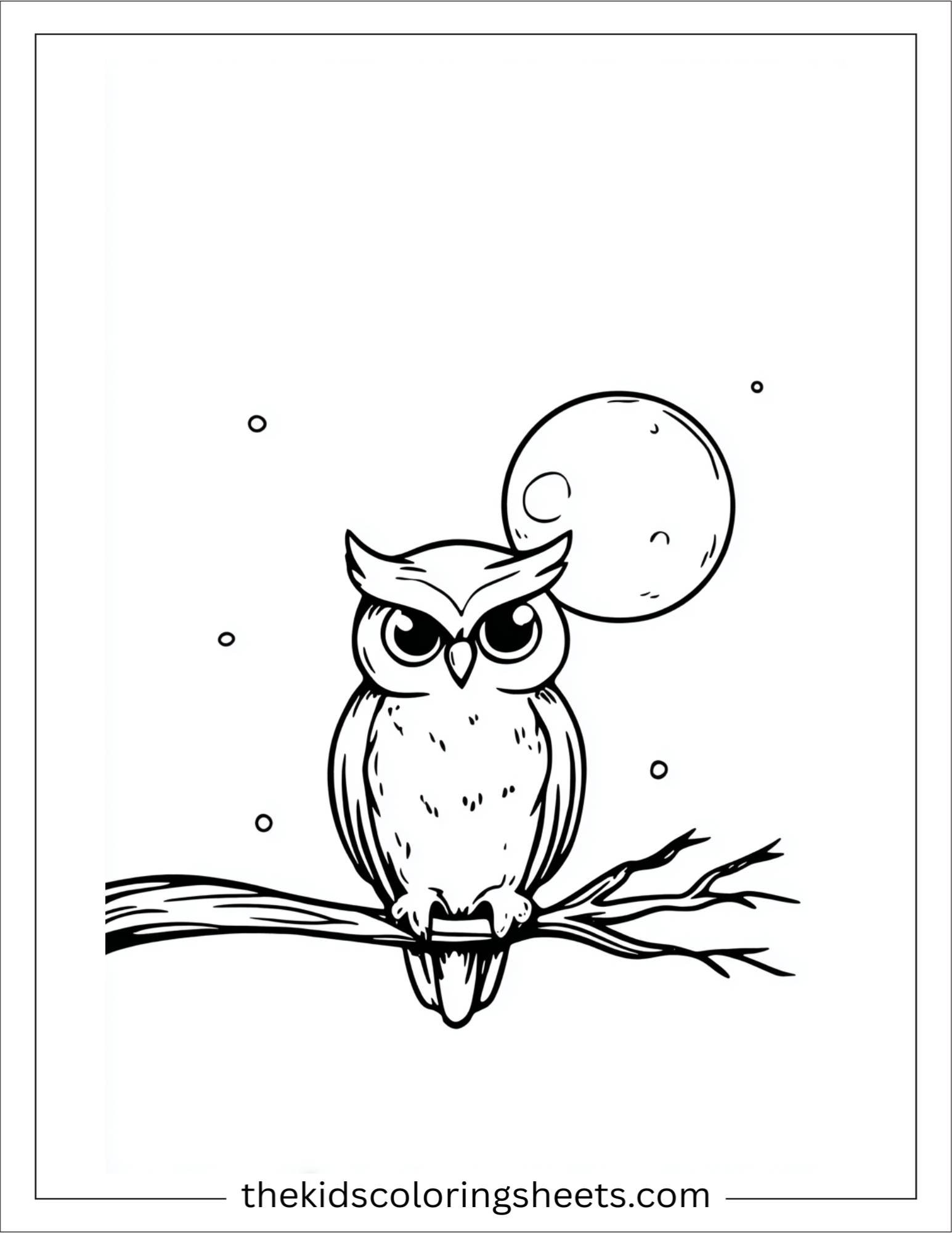 The wise owl gazing at moon