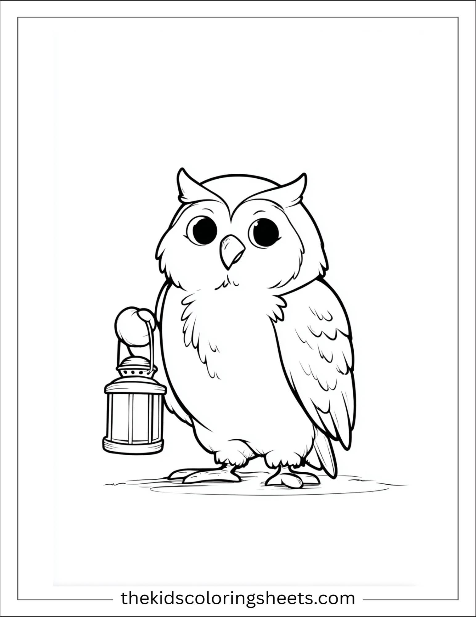 The wise owl holding lantern