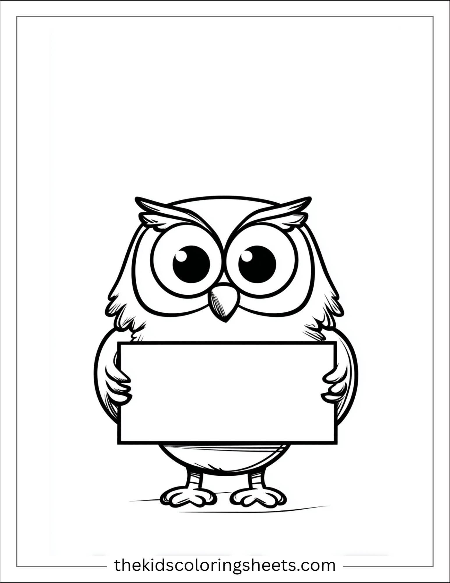 The wise owl holding tiny chalkboard