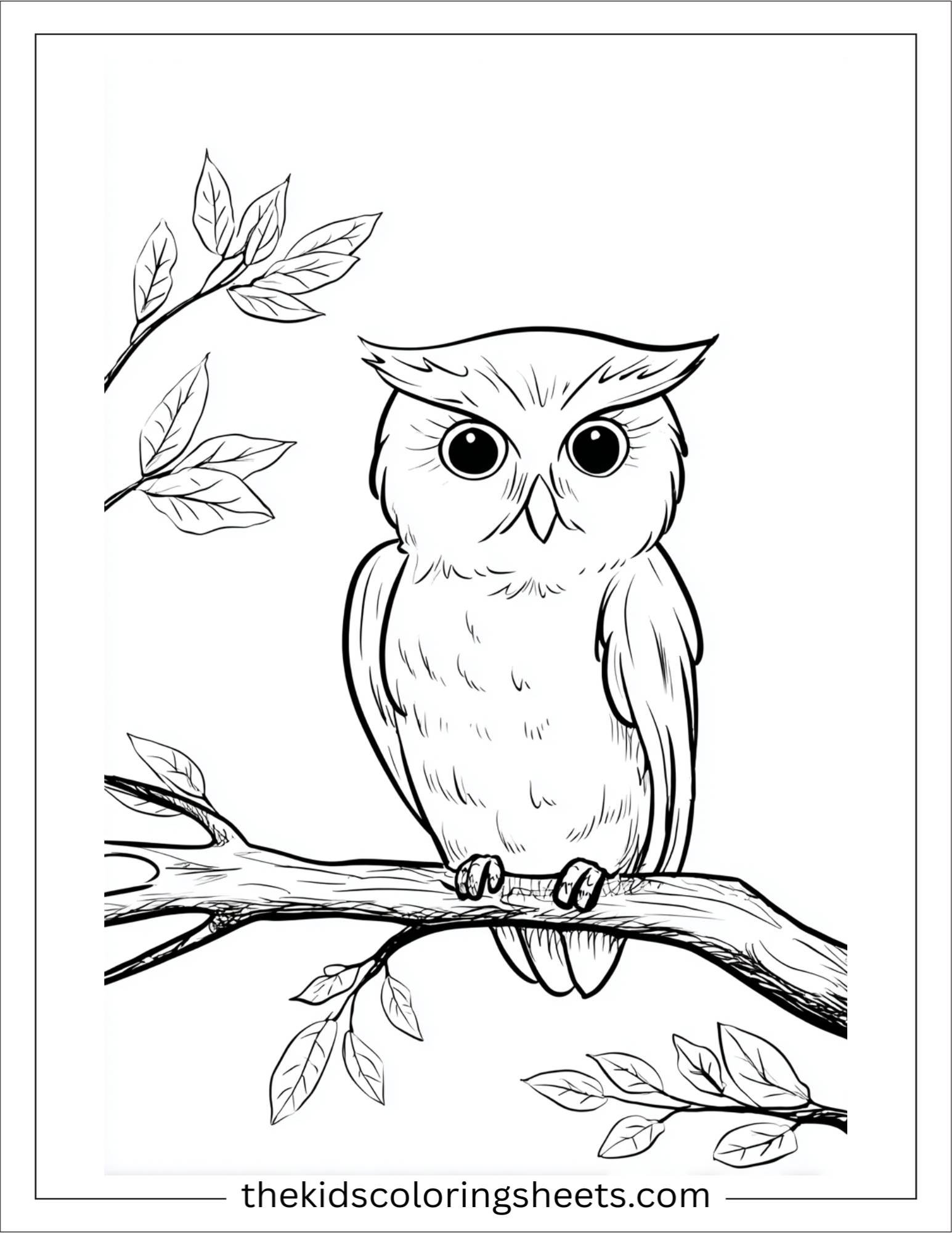 The wise owl perched on branch
