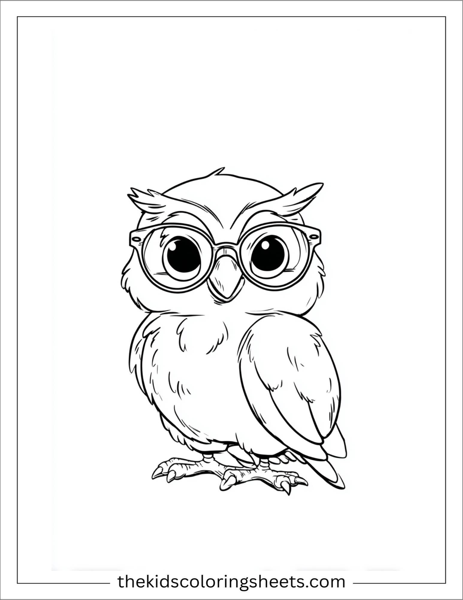 The wise owl playing with glasses