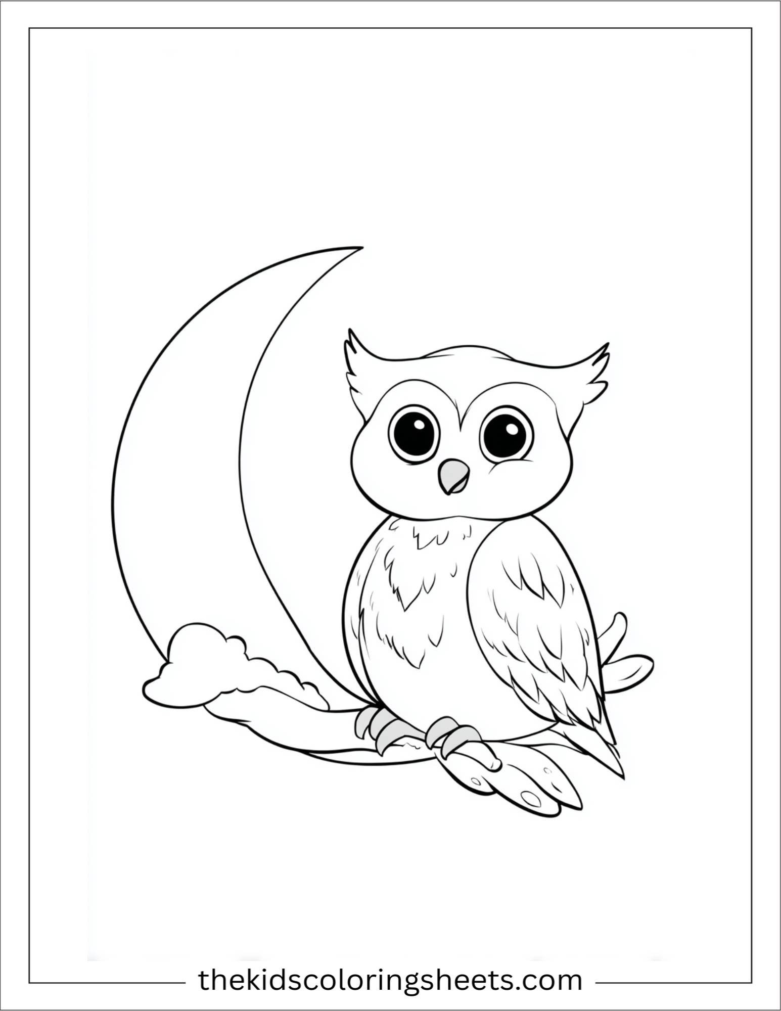 The wise owl sitting on moon