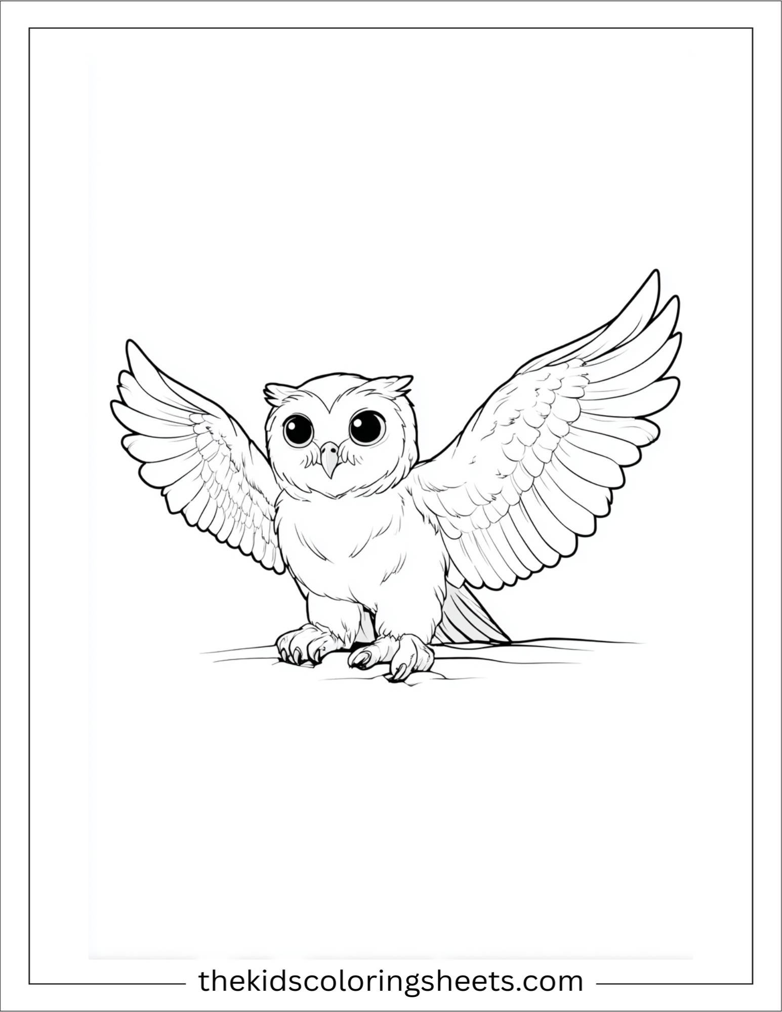 the wise owl spreading wings