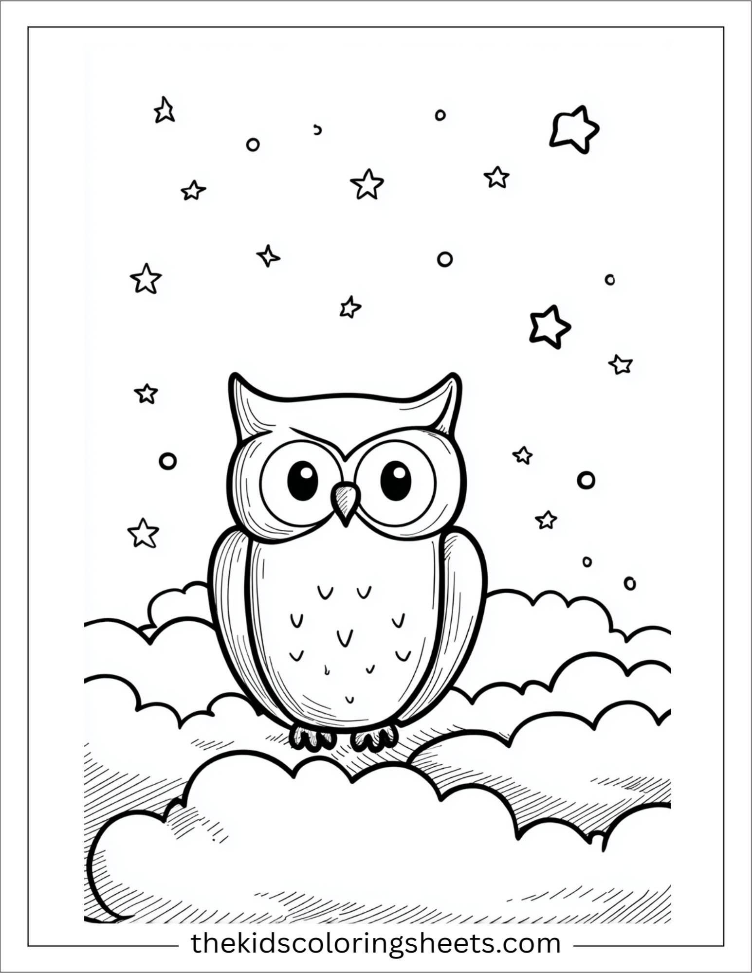 The wise owl watching stars