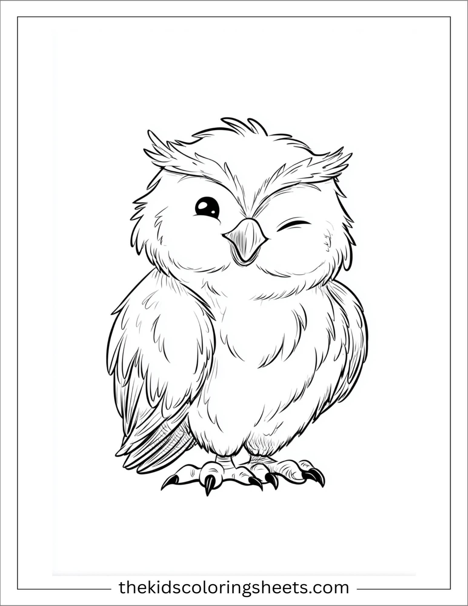 The wise owl winking one eye