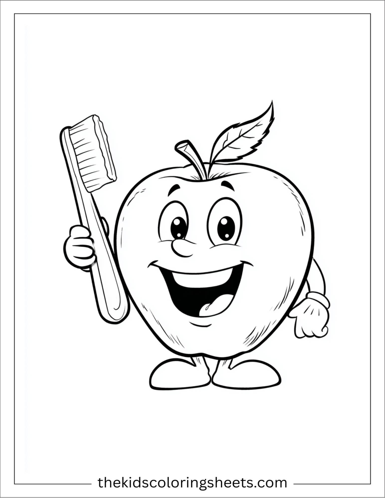 Apple Brushing Teeth