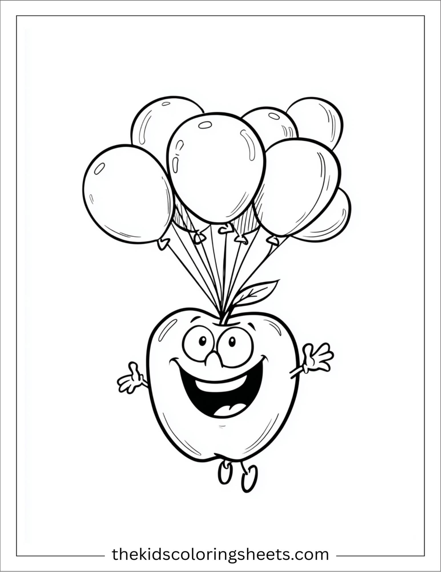 Apple Flying with Balloons