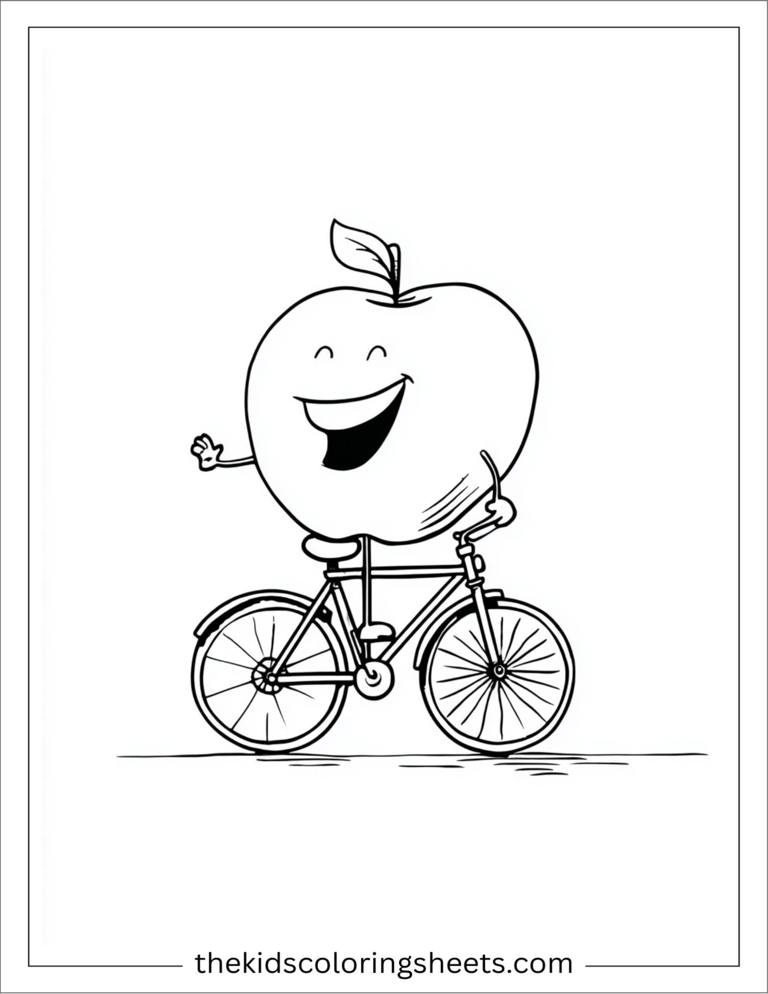Apple Riding a Bicycle