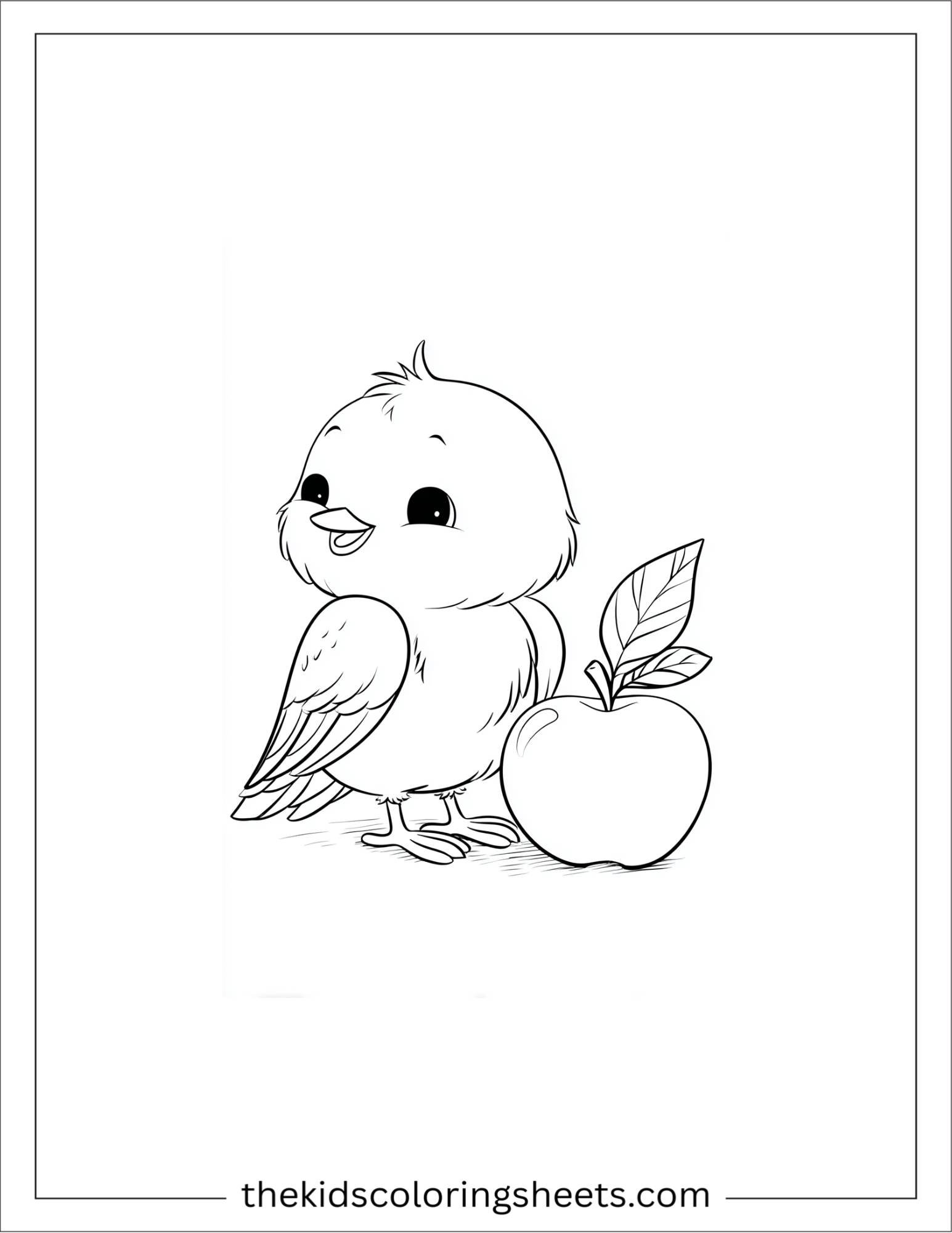Apple and tiny bird