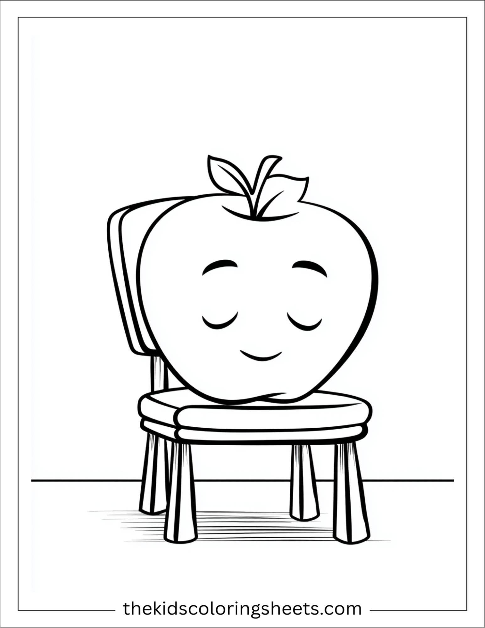 Apple relaxing on chair