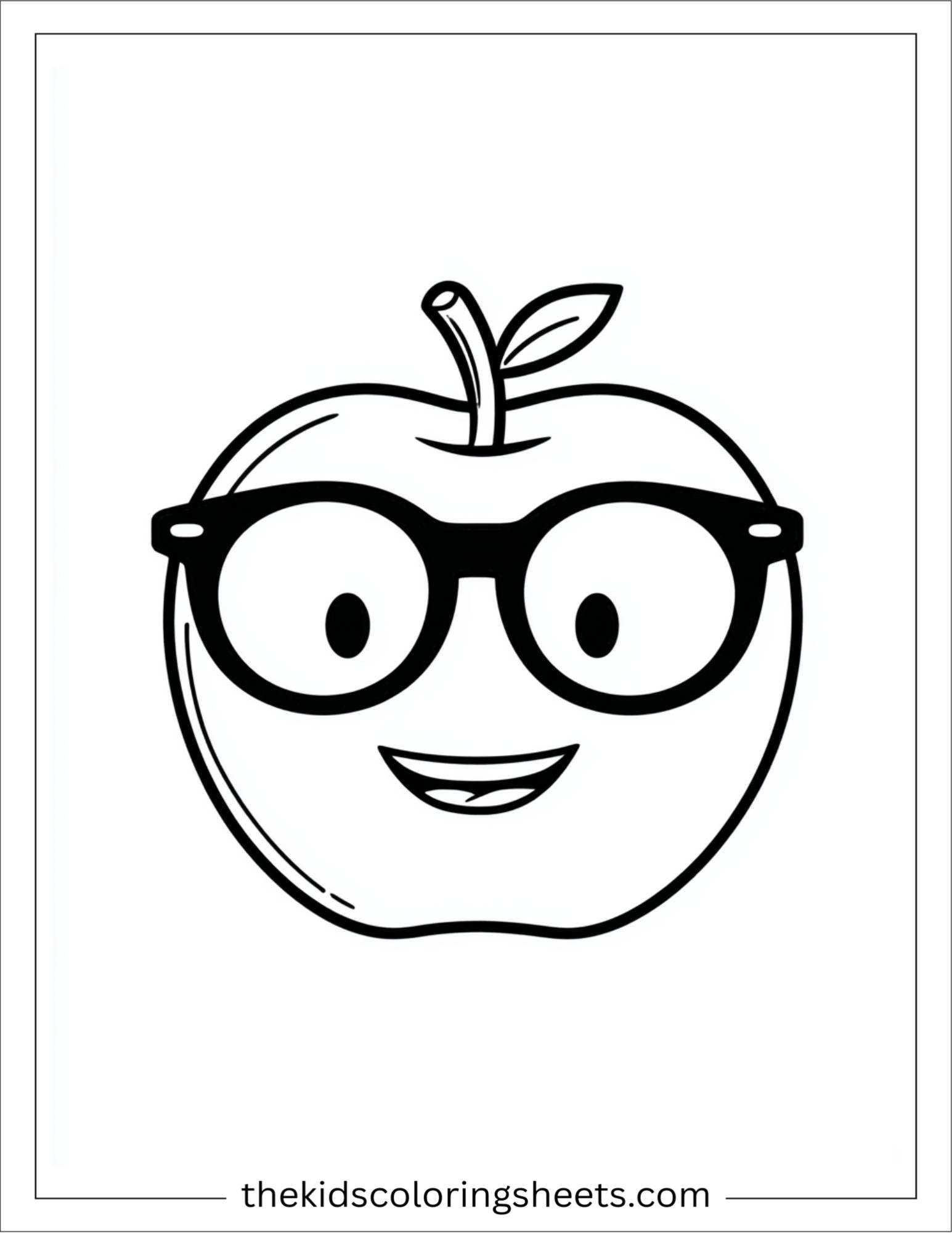 Apple with glasses