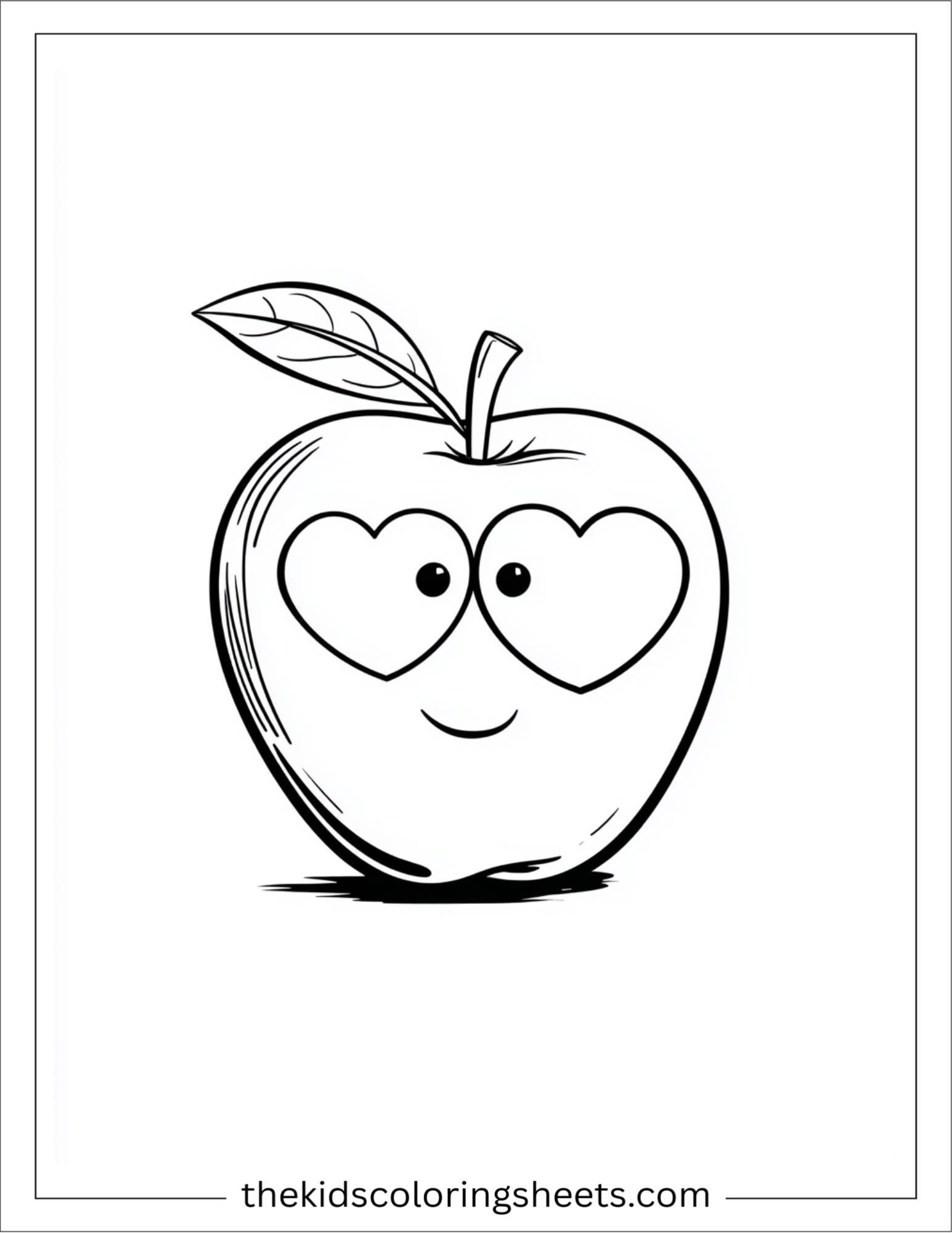 Apple with heart eyes