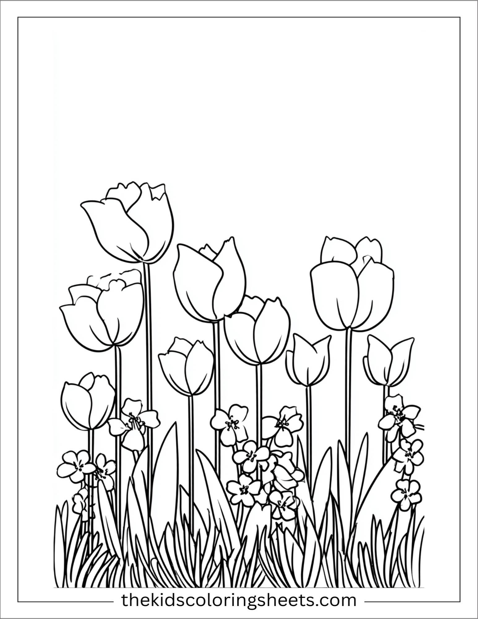 April garden blooming