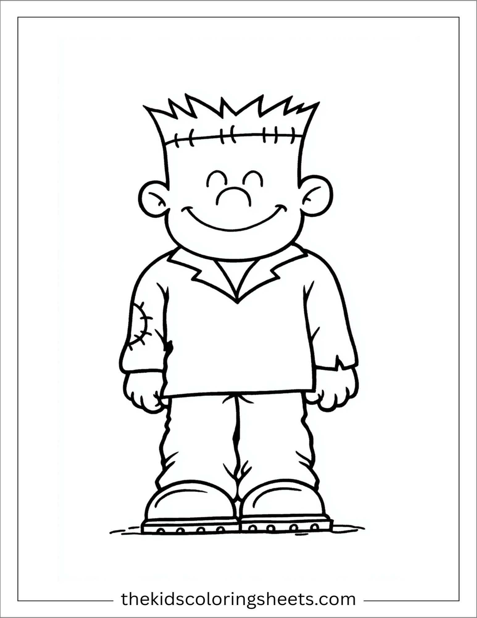 At Halloween, Frankenstein monster smiling