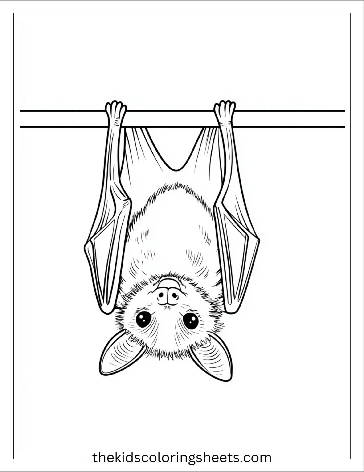 At Halloween, bat hanging upside down