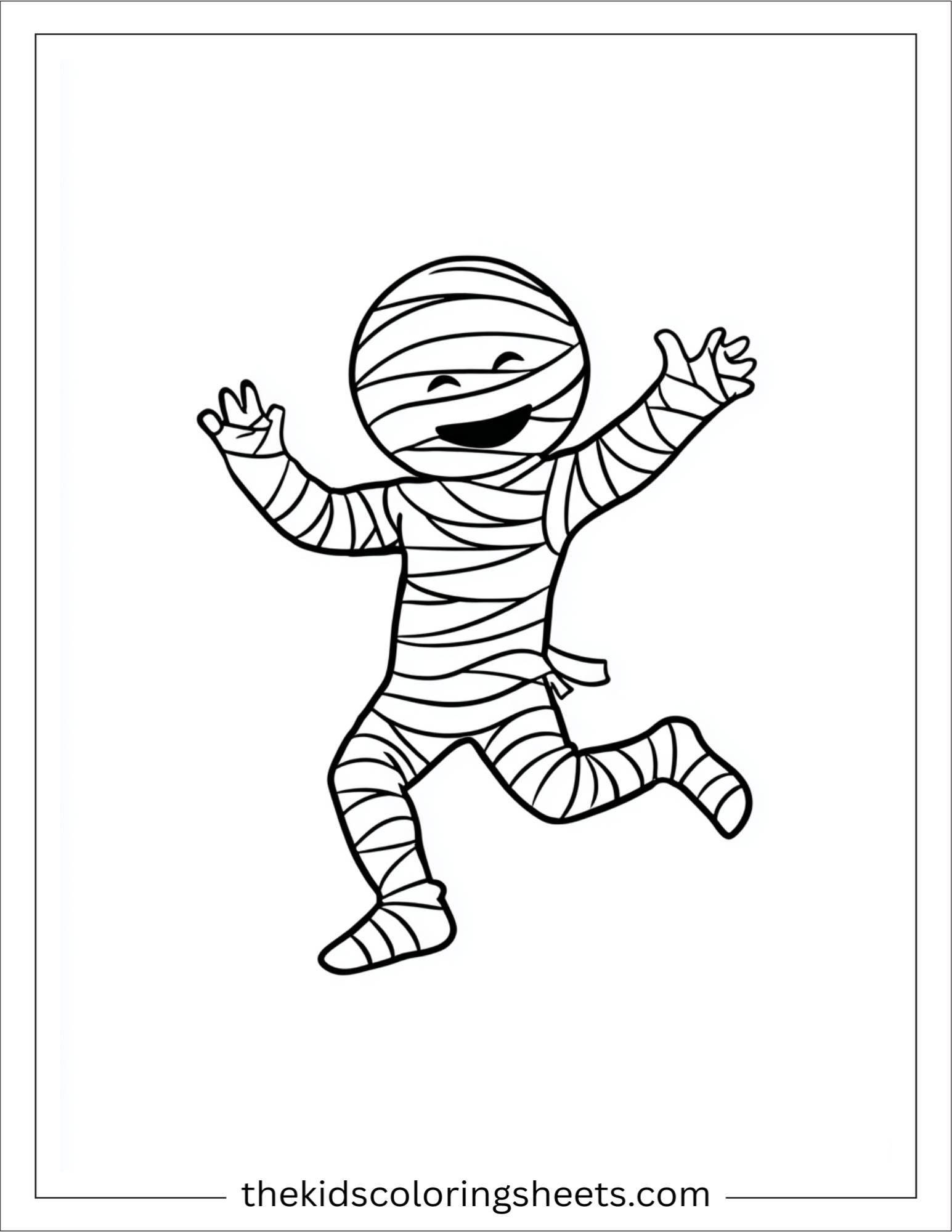 At Halloween, mummy dancing to music