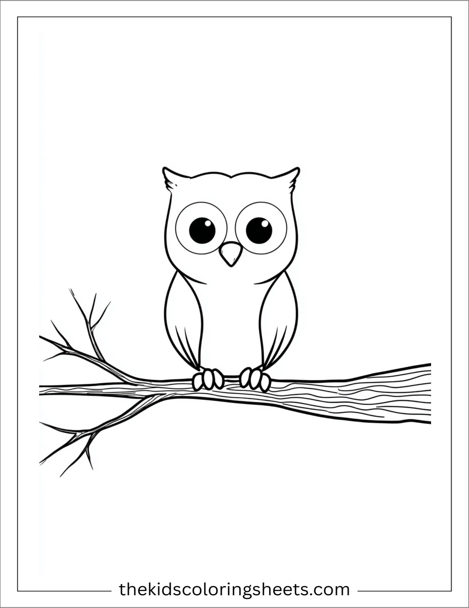 At Halloween, spooky owl on a crooked branch