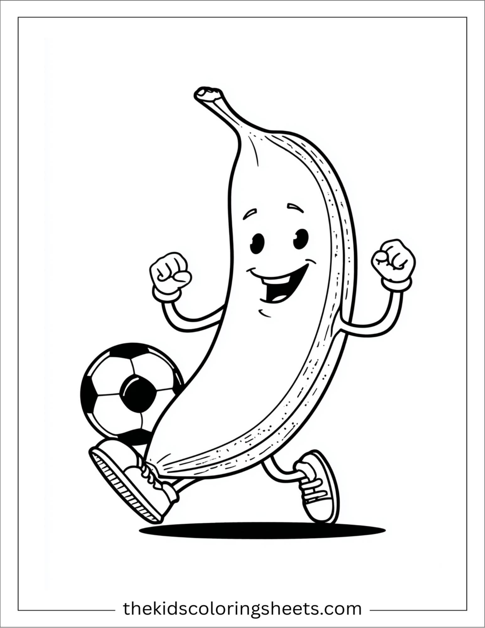 Banana playing soccer